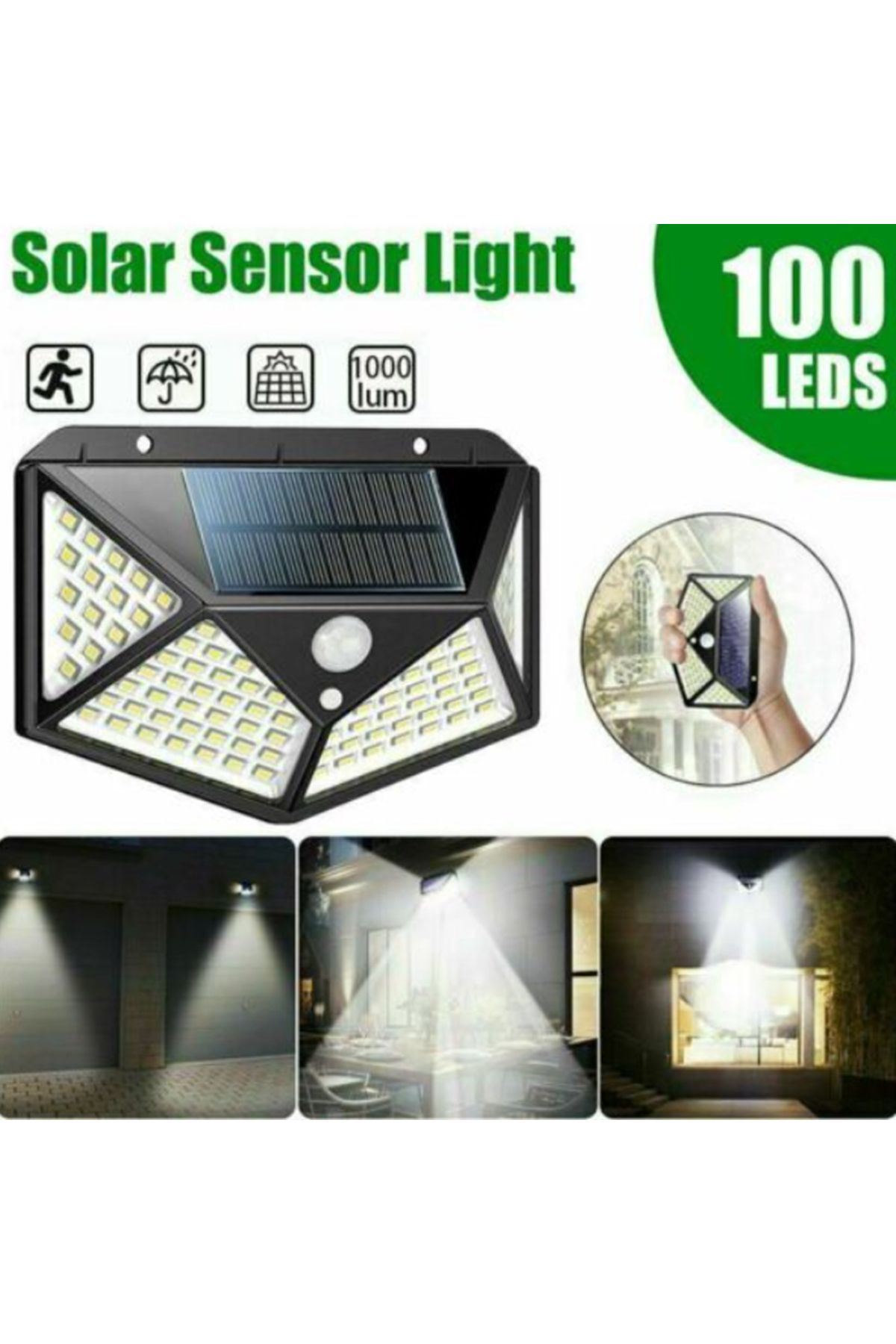 Solar-SET 5 lampi de exterior cu 100 LED uri cu incarcare solara si senzor de miscare 3