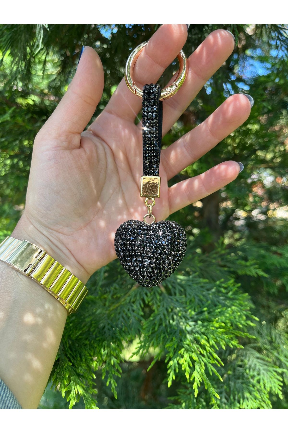 nergis collection Taşlı Kalpli Çanta Charmı Anahtarlık Çanta Süsü