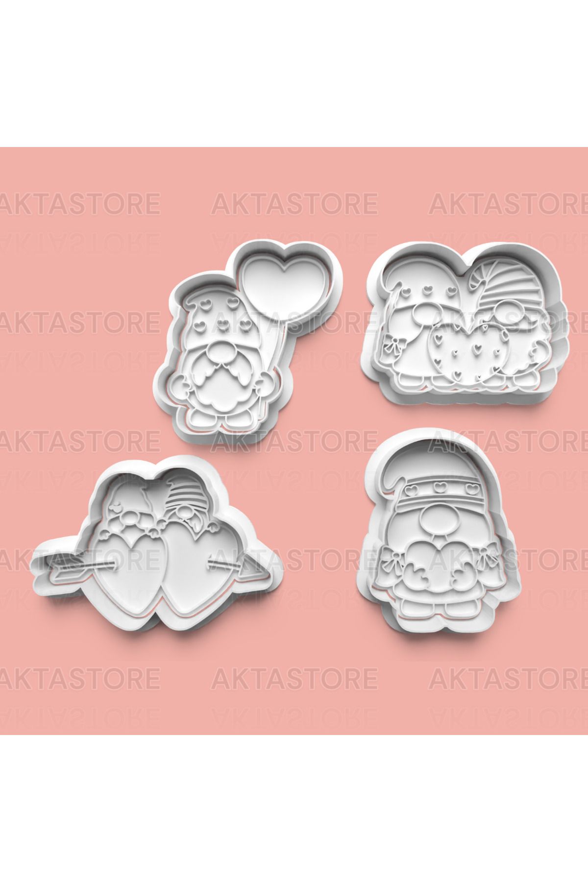 AKTASTORE Aşık Cüce Kurabiye Kalıbı 4'lü set