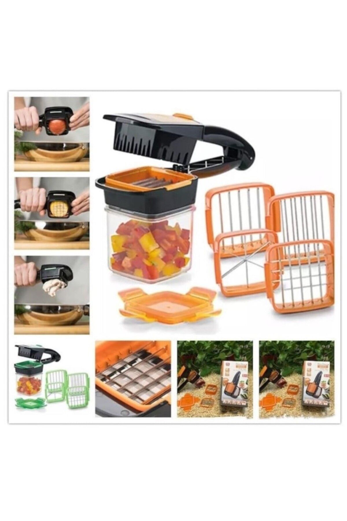 MR RZN STORE 5 In 1 Pratik Hazneli Sebze Meyve Doğrayıcı