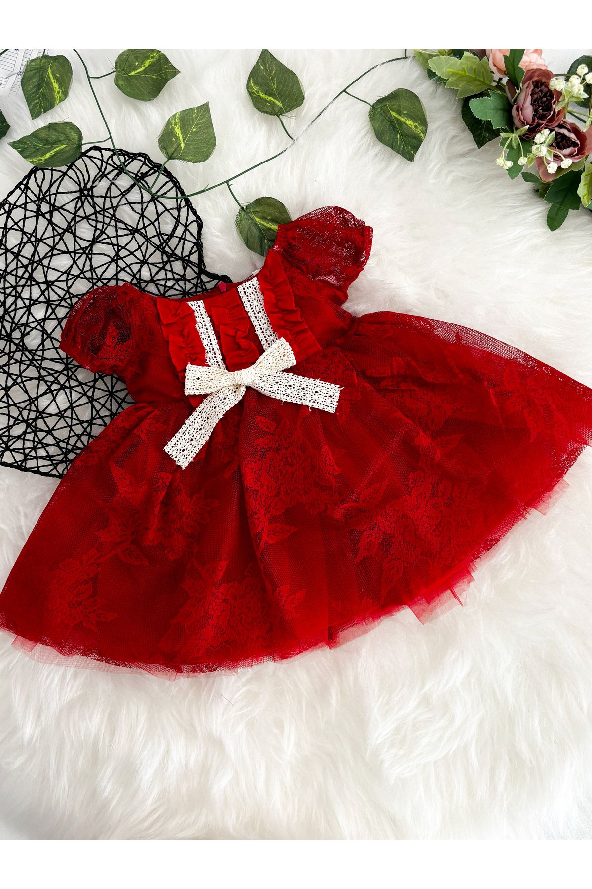aysskids Liya 2 Bandanalı Tütü Doğum Günü Özel Gün Bayramlık Kız Bebek Romper