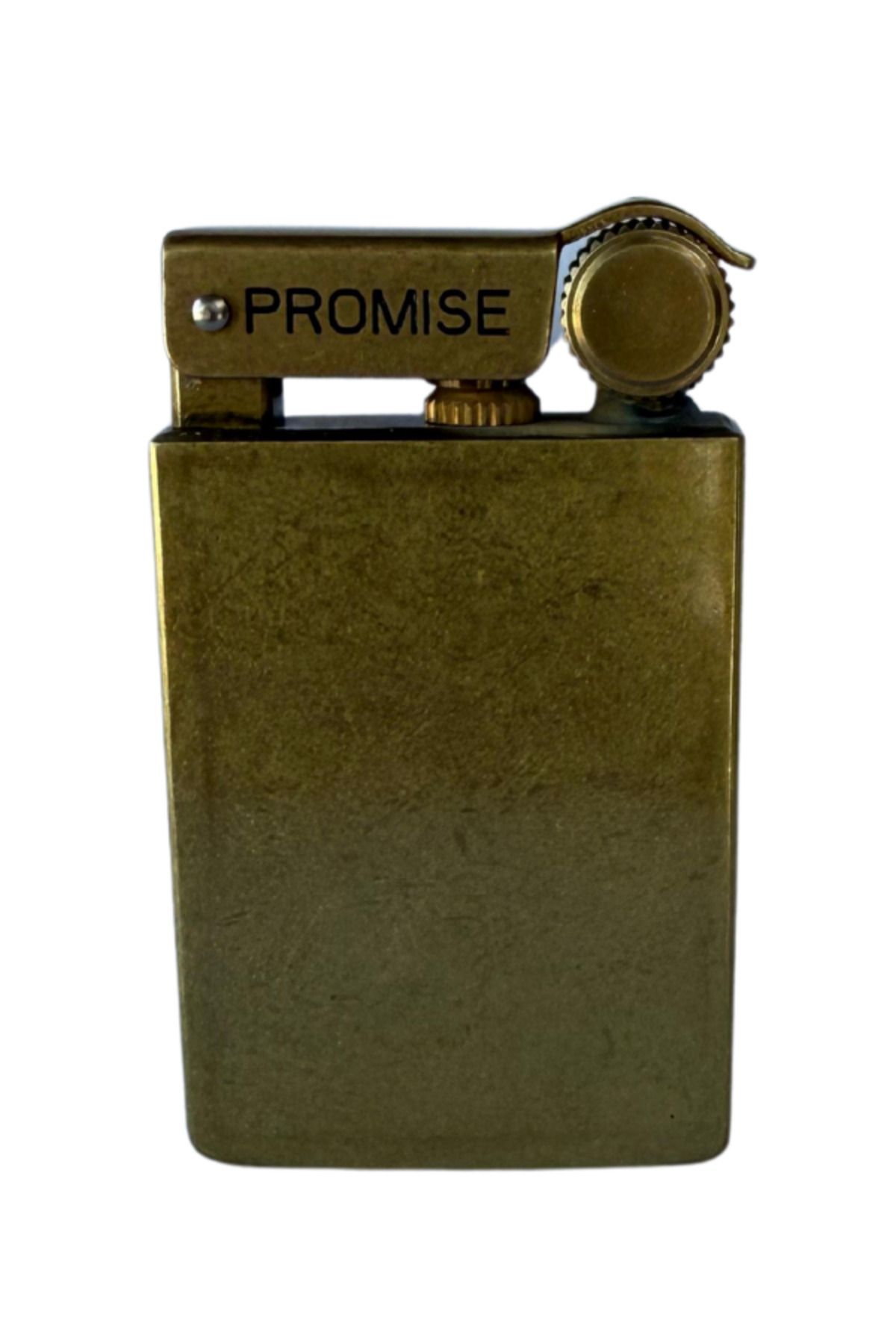 PROMISE Fırçalı Gold Kapaklı Tek Alevli Metal Benzinli Çakmak