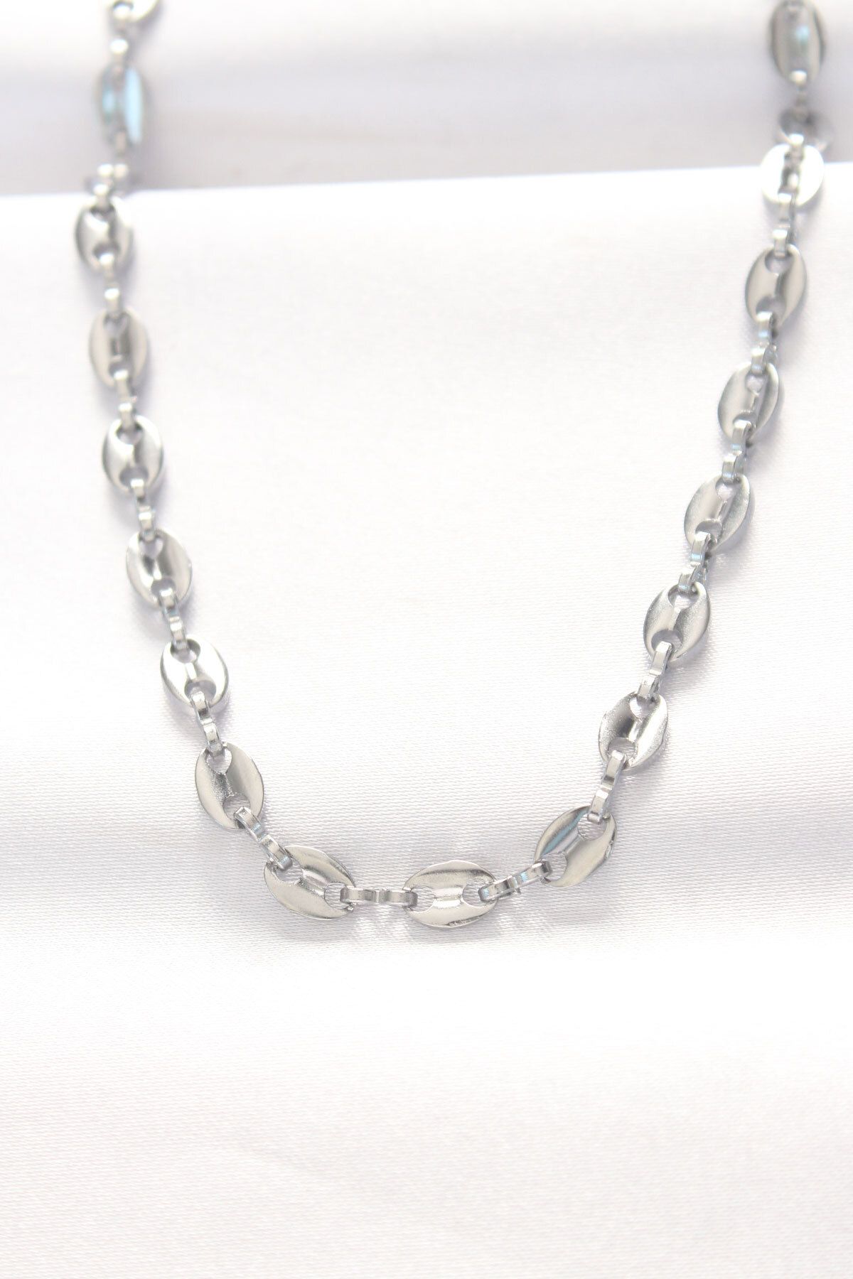 ÖYKÜ VE YİĞİT 316L Çelik Silver Renk Gemici Zincir Kolye - TJ-BKO8524