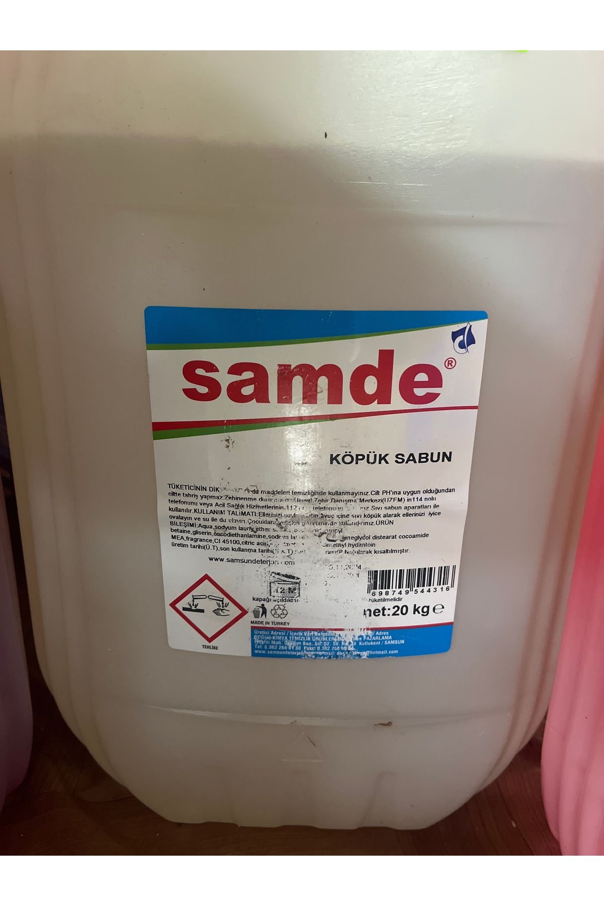 samde köpük sabun 20 kg