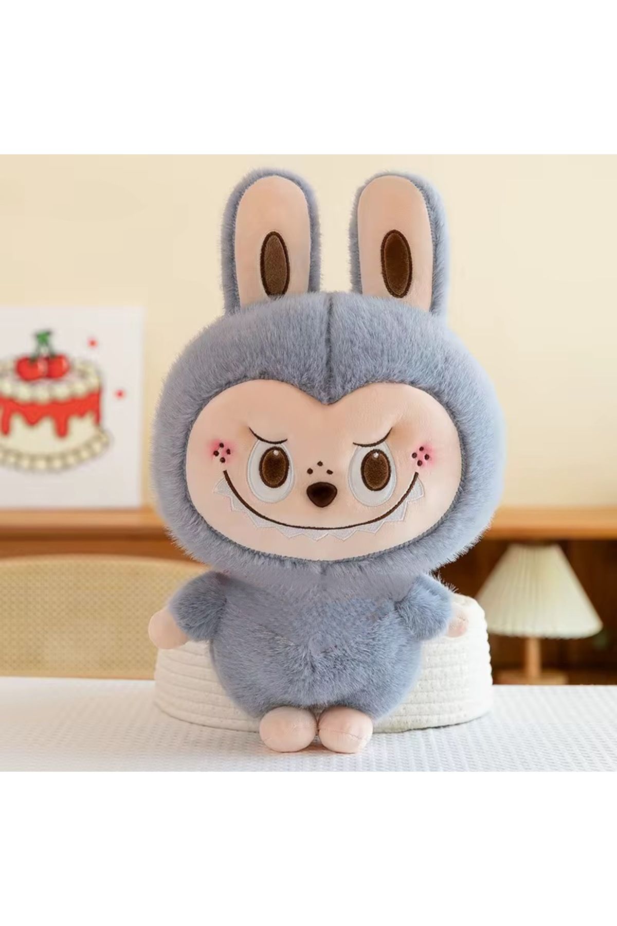 Kawaii Sevimli Canavar Labubu Peluş Oyuncak Büyük Boy 25cm