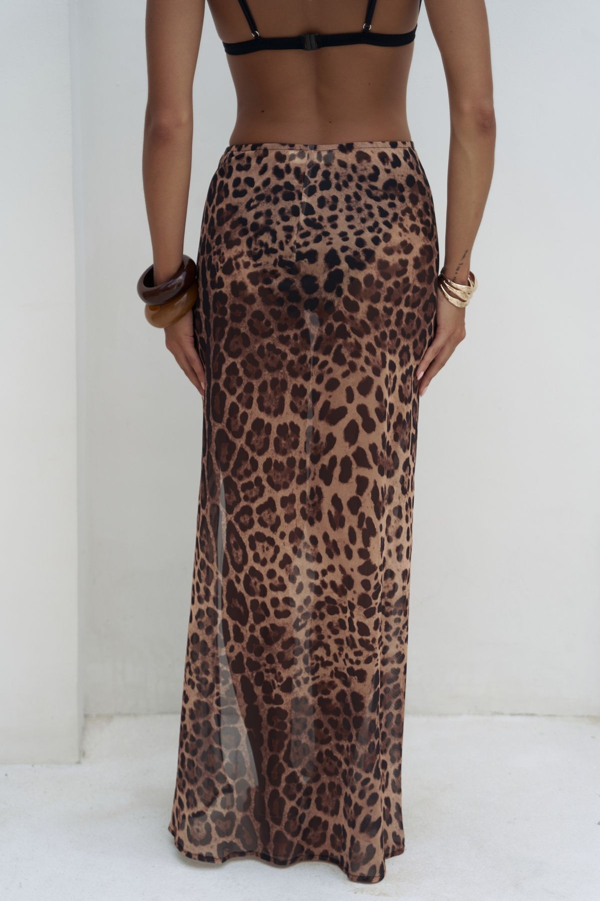 BOHEMAİ-Evgenios Buckle Leopard Patterned Long Skirt 7