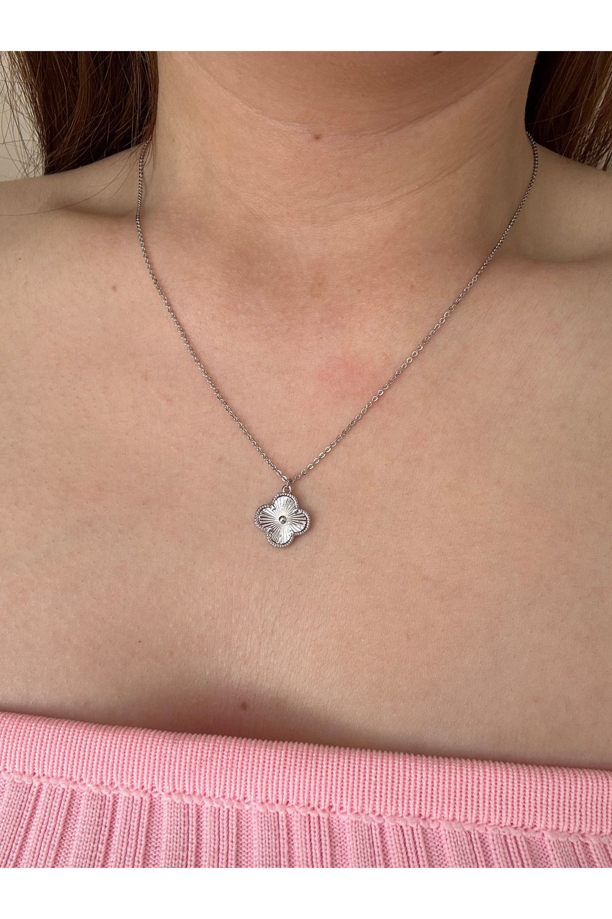 Petra Jeweils flora silver tekli çelik kolye