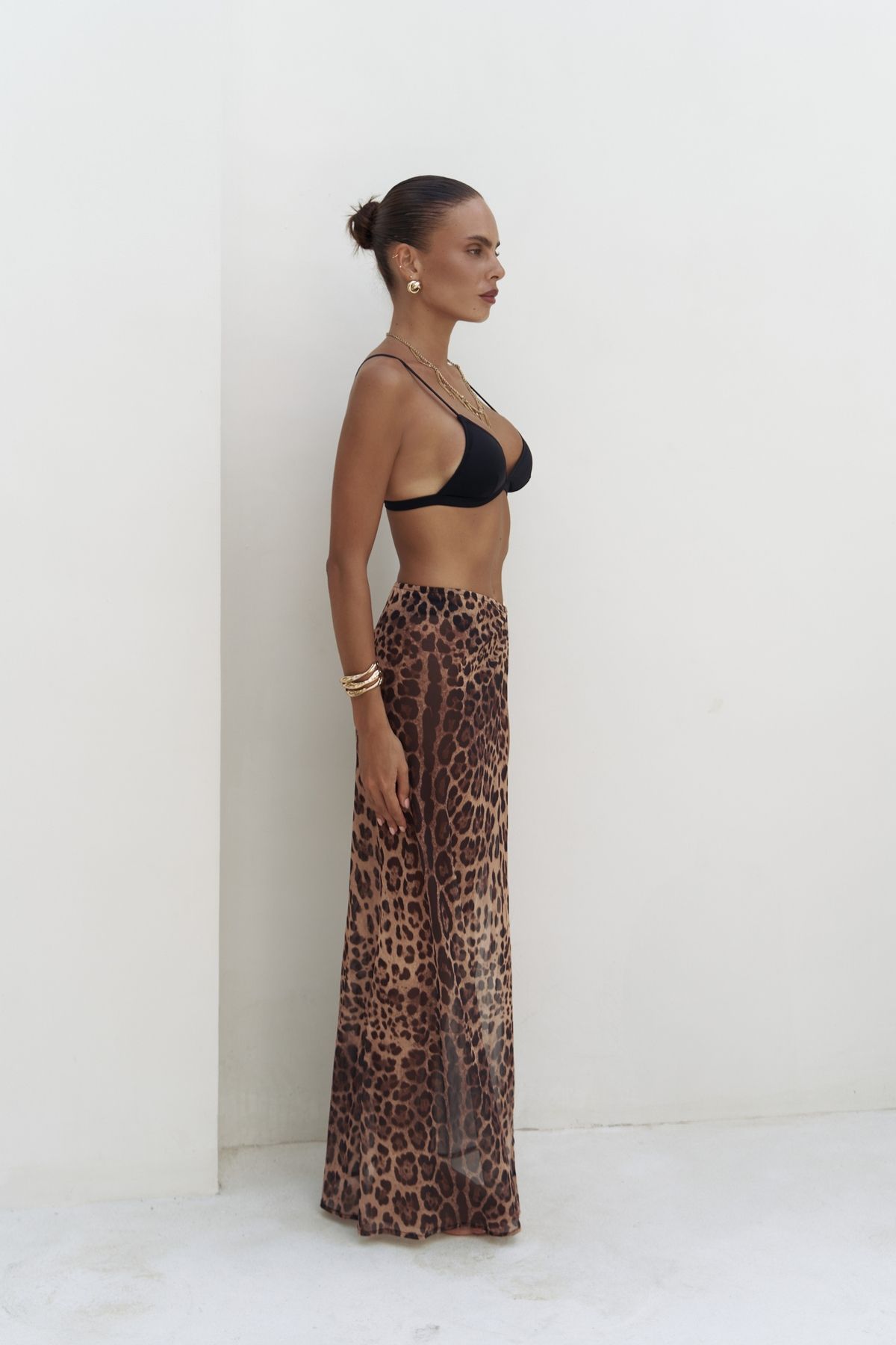 BOHEMAİ-Evgenios Buckle Leopard Patterned Long Skirt 4