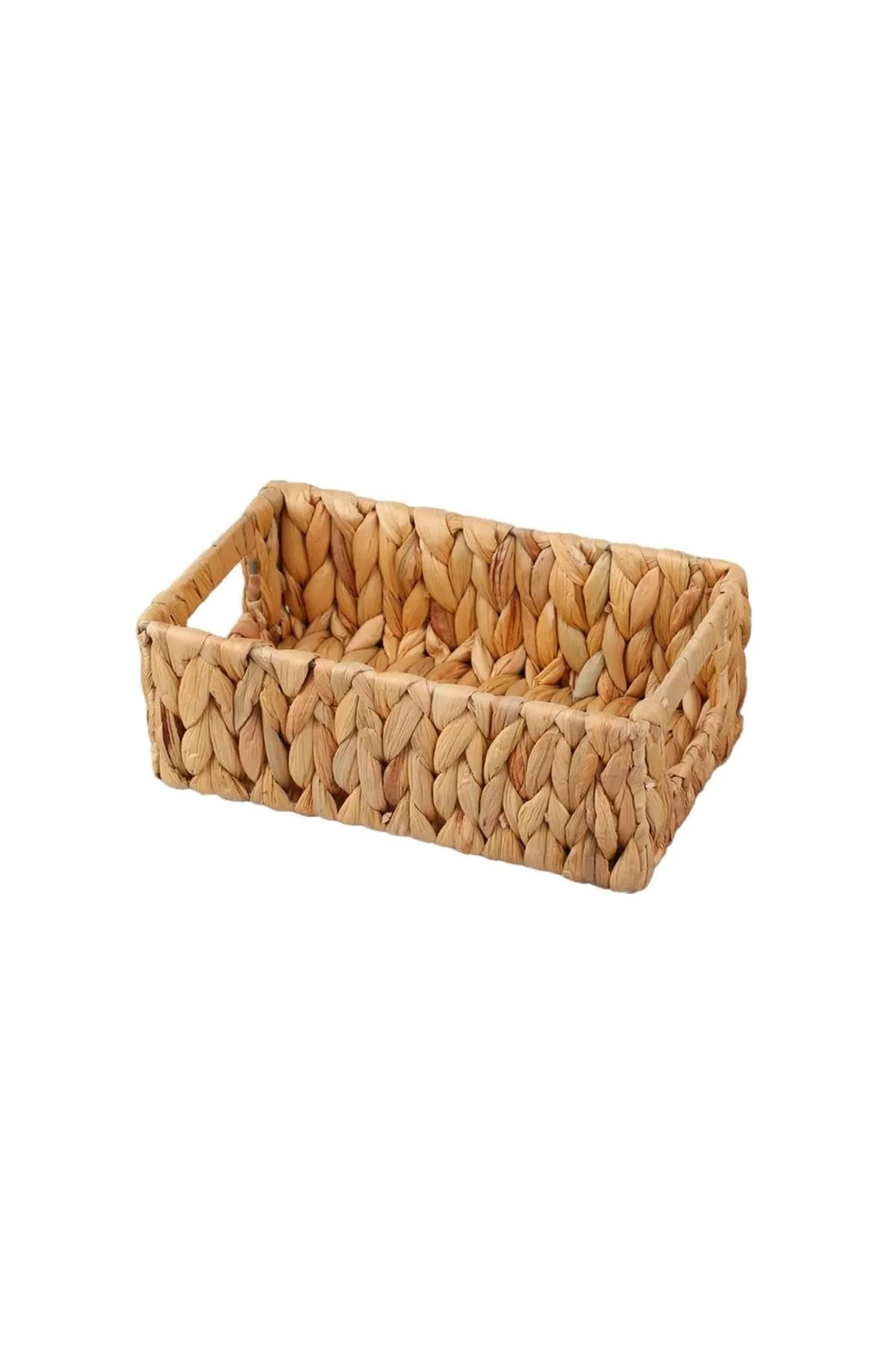 ELZEY HOME Hasır Dikdörtgen Kulplu Küçük Organizer S 22x15x12 Cm