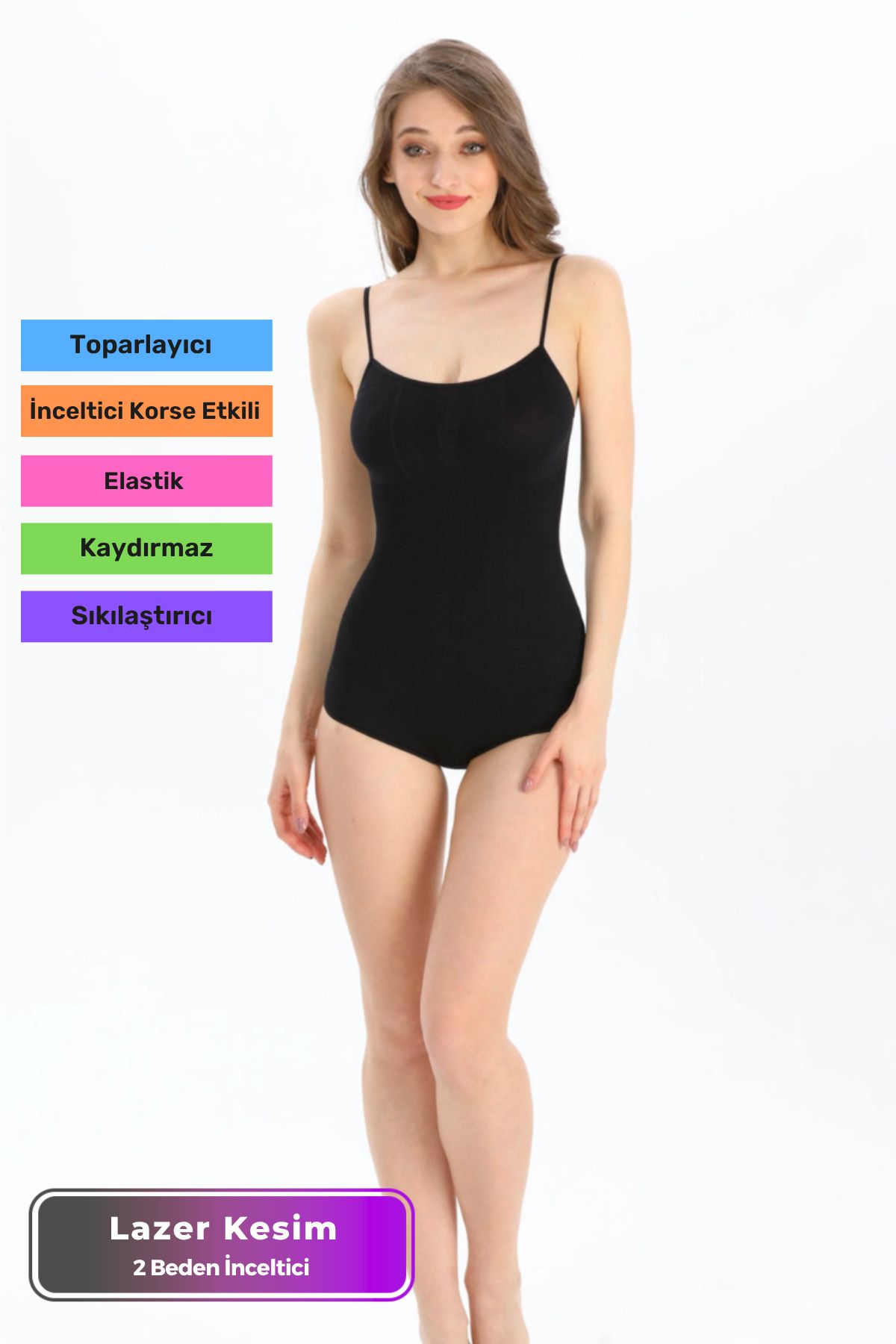 Fantazer Yeni Sezon Sıkılaştıran Toparlayıcı Vücut Şekillendirici Kaymaz İz Göstermeyen Rahat Kadın Slip Body