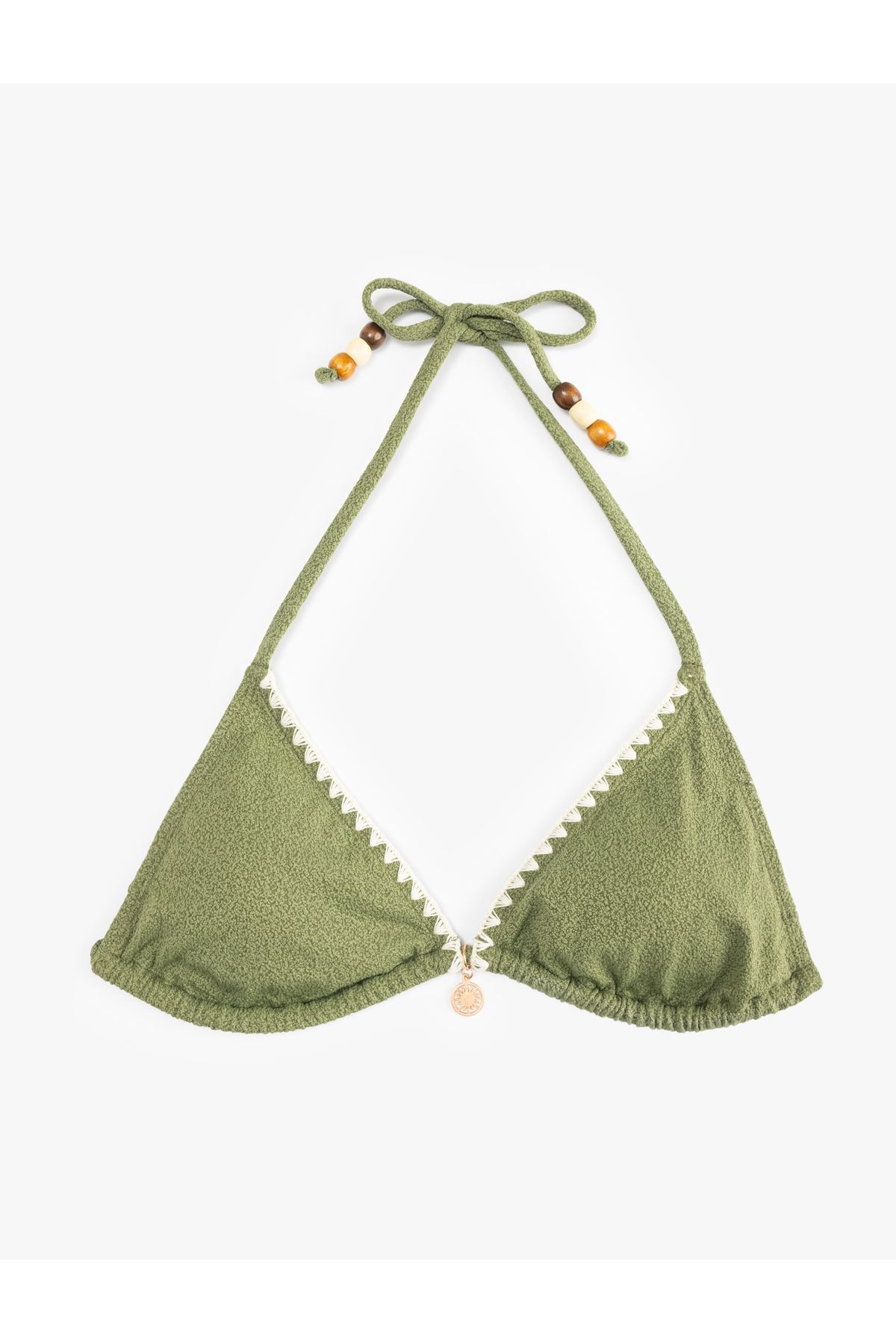 Koton Astarlı Kroşe Detaylı Boncuklu Üçgen Bikini Üstü