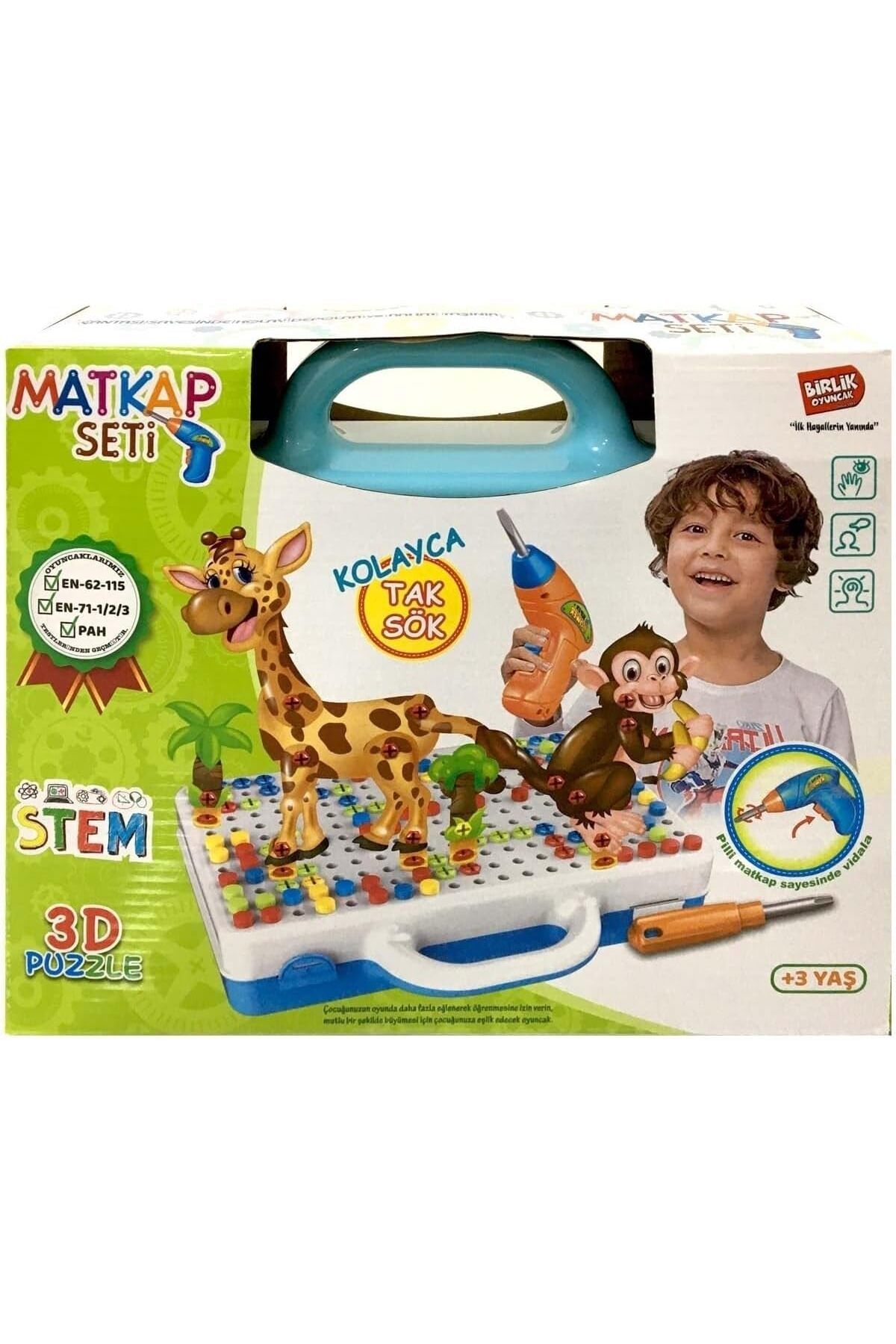 ToyznKidz 3D Yaratıcı Eğitici Matkap Tamir ve Oyun Seti Hayvanlar 340 Parça