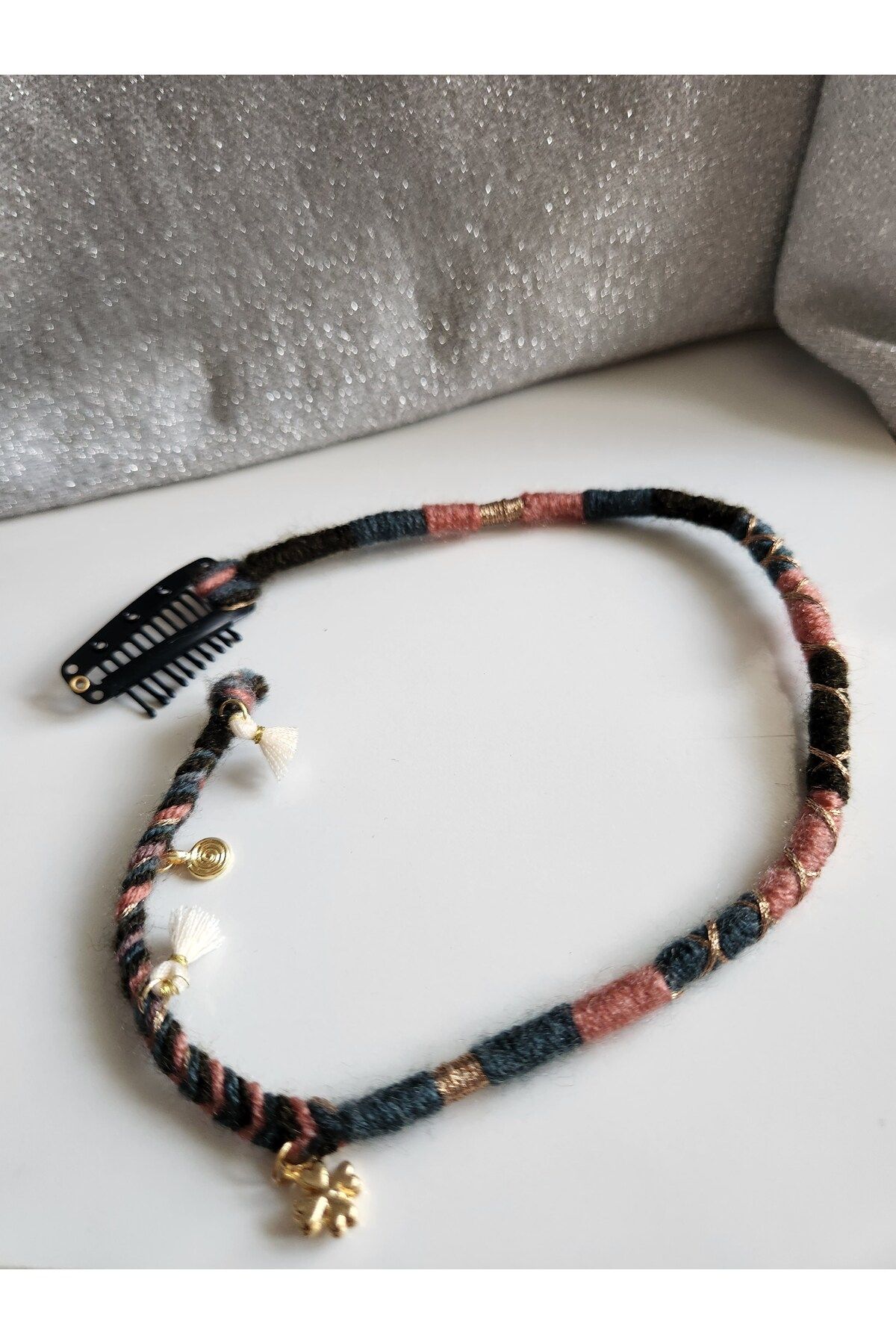EL YAPIMI Çıtçıtlı etnik saç tokası