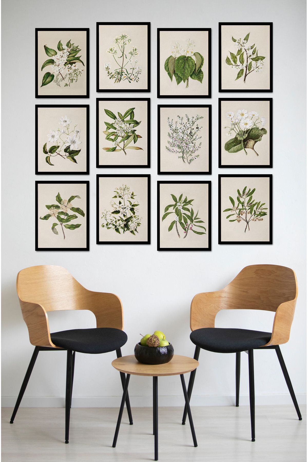 kutuTR Dekorize Mdf Tablo Seti 12 Parça - Salon Oturma Odası İçin Duvar Dekoru Çerçeve Görünümlü ONK SERİ