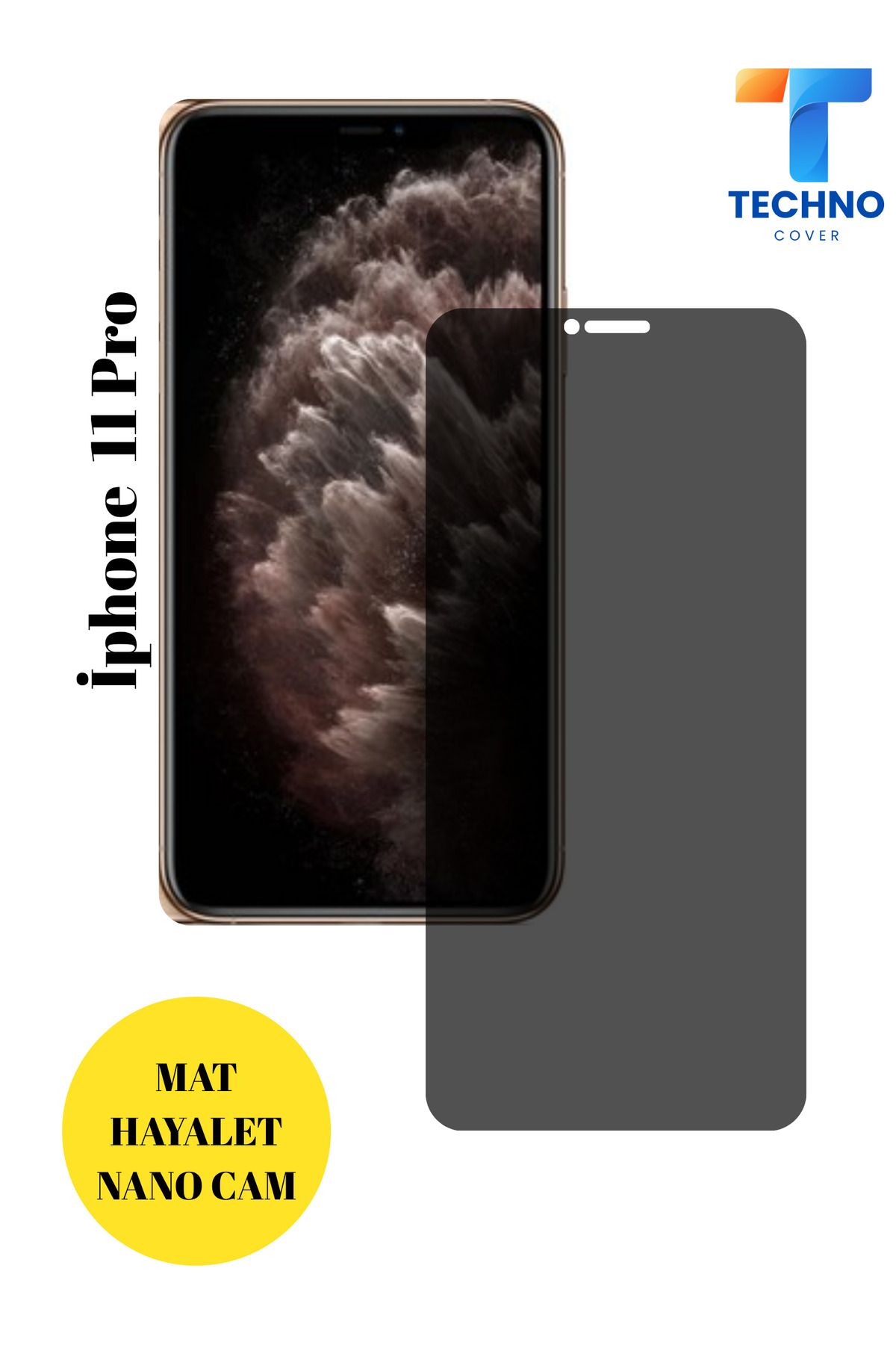 foxpower İphone 11 Pro Mat Hayalet Nano Cam Darbelere Karşı Dayanıklı Esnek Nano Ekran Koruyucu