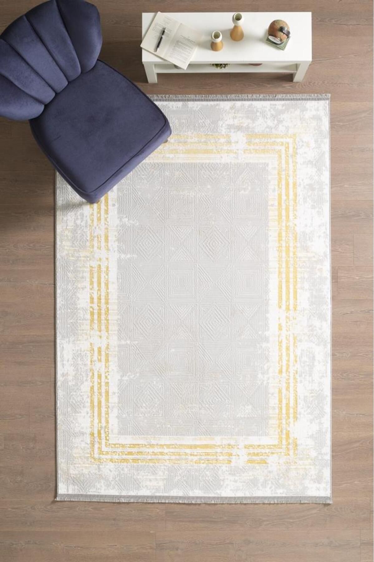 Red Halı Şık ve Modern Polyester Saçaklı Gold Pamuk Halı Salon Oturma Odası Yolluk Mutfak Koridor Halısı