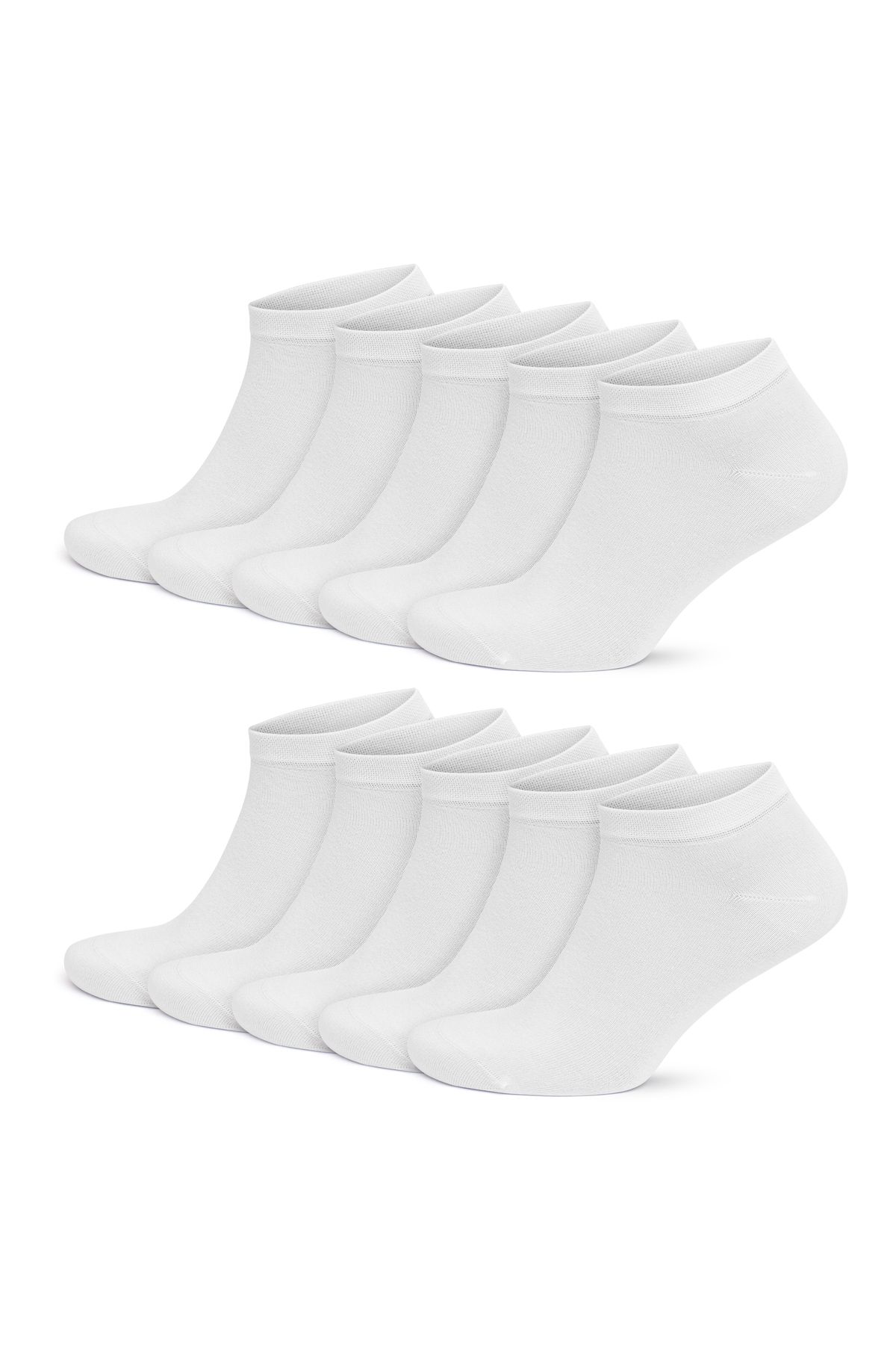 Go With GoWith 10'lu Bambu Premium Dikişsiz Kutulu Nefes Alabilir Erkek Kadın Sneaker Çorap, Likralı 200 İğn