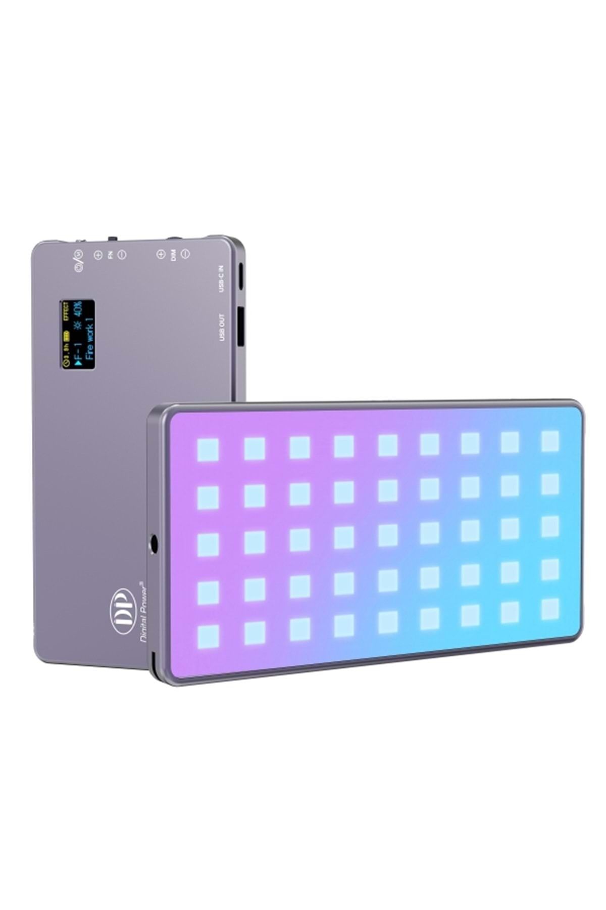 DP Led 135 RGB Led Işık Paneli Foto Video Işık RGB Slikon Diffucer Çantalı Şarj Edilebilir