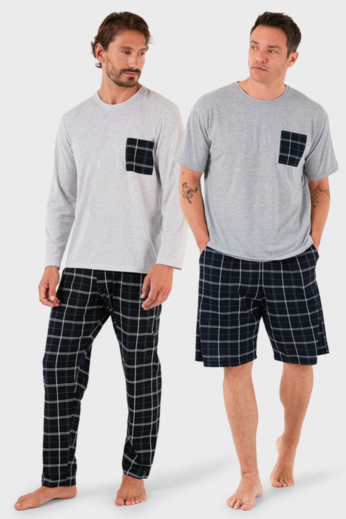 Buratti Pamuklu Regular Fit Kareli 2'li Paket Pijama Takımı Erkek PİJAMA TAKIMI 657200120S2