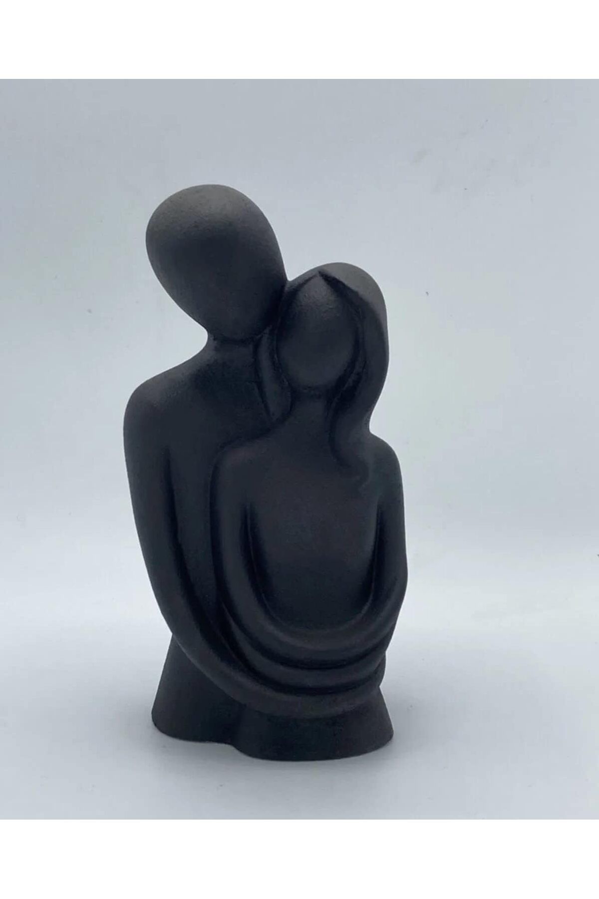 STOREMAX OZN LPTOA05%100 Beton El Yapımı Özel Tasarım Sarılan Sevgililer Biblo, Siyah, 22cmx8.5cm OZNstr
