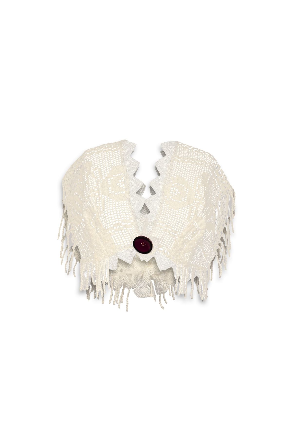 Seher Ayral Lina – Fiyonk Detaylı Güpür Crop Bluz