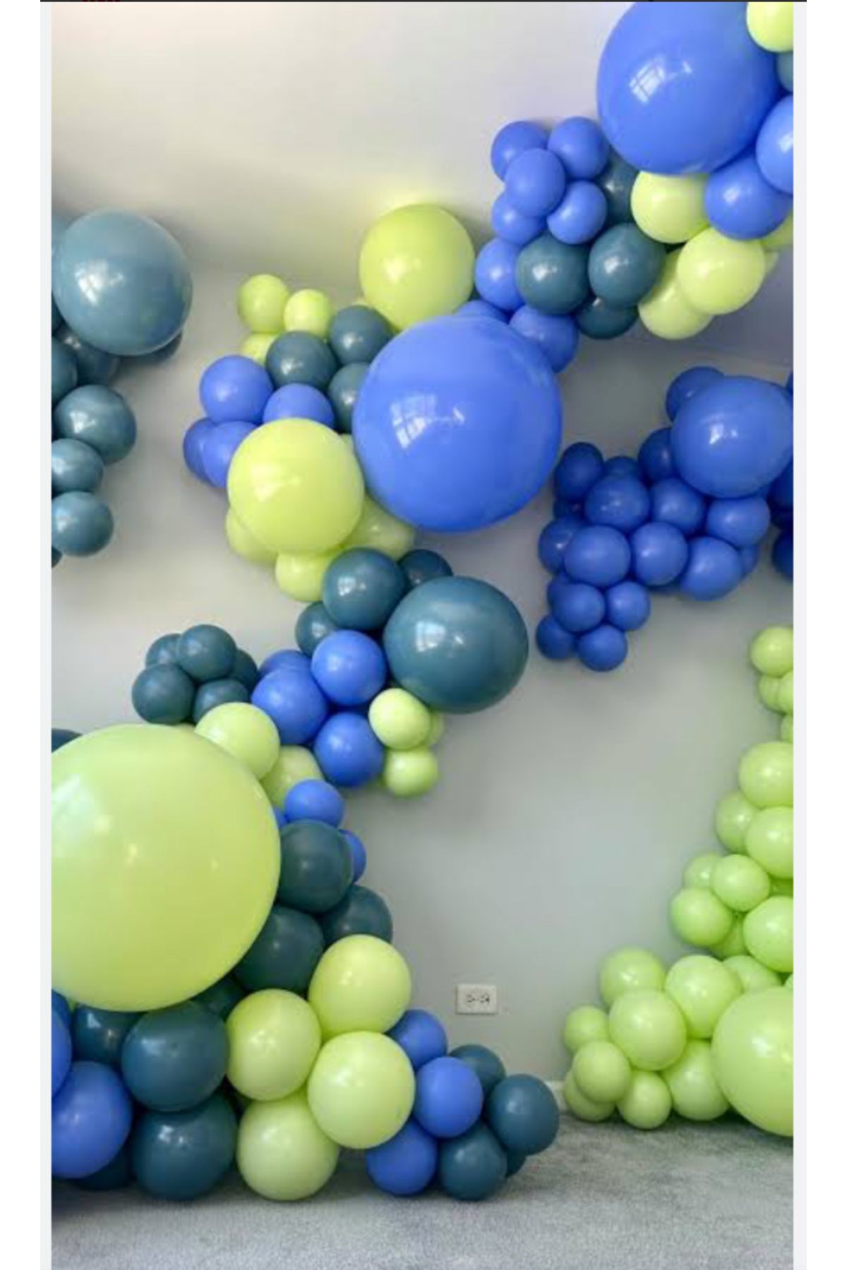 Çemrek Süs Parti Kalisan Yeni Renkler Periwinkle Denim ve Pistachio Fıstık Yeşili Balon Zinciri Seti 100 lü