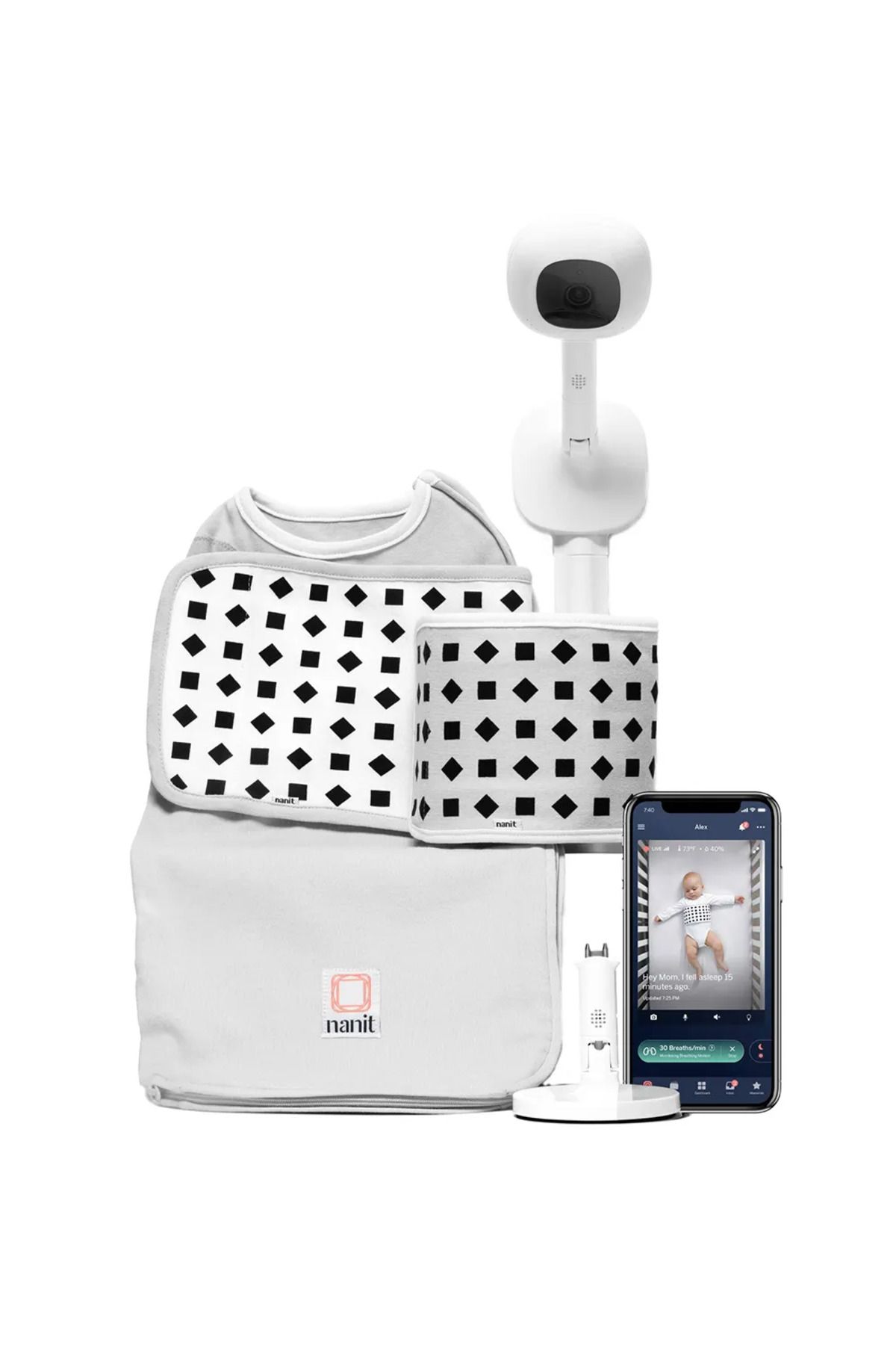 Nanit Pro Akıllı Bebek Kamerası ve Duvar Aparatı 1080p, Uyku ve Nefes Takibi, Wi-Fi