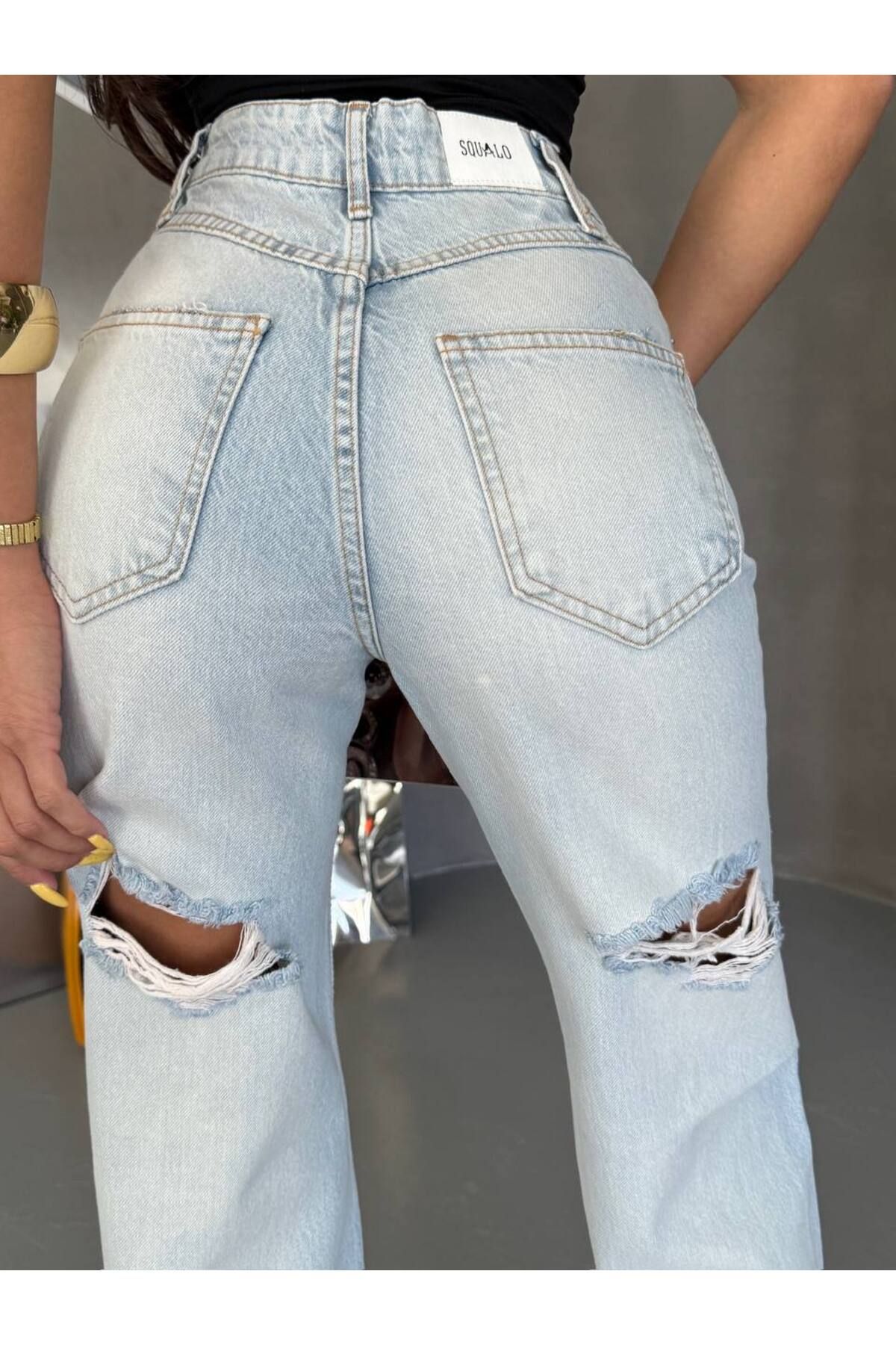 DENİKK TREND ÖZEL TASARIM BOL PAÇA RAHAT KALIP DENİM JEAN PALAZO BAGGY PANTOLON 30