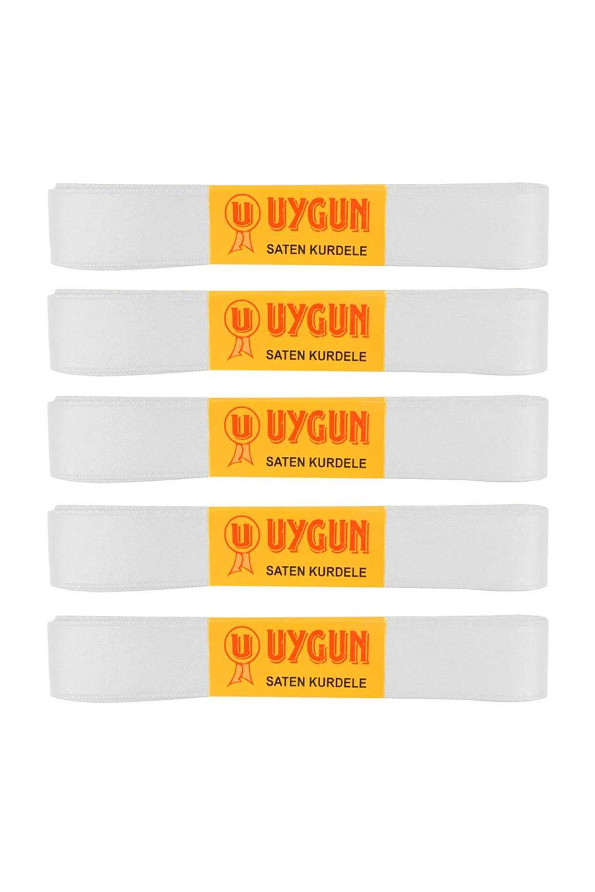 Uygun SATEN KURDELE 30 MM 10 MT BEYAZ 5 Lİ PAKET