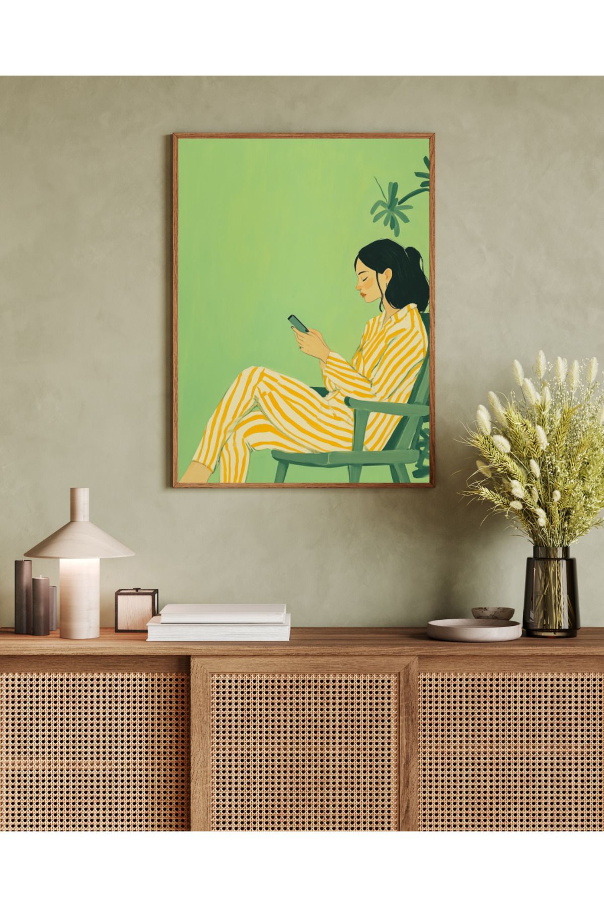 woodhomeworks tek parça salon ofis dekor tablo