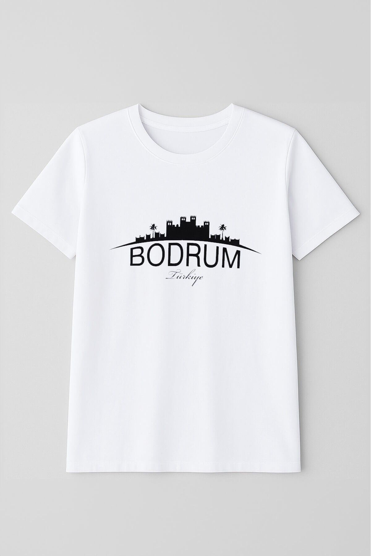 MARKAPIA Erkek Bisiklet Yaka %100 Pamuk Bodrum Baskılı Kısa Kollu T-shirt