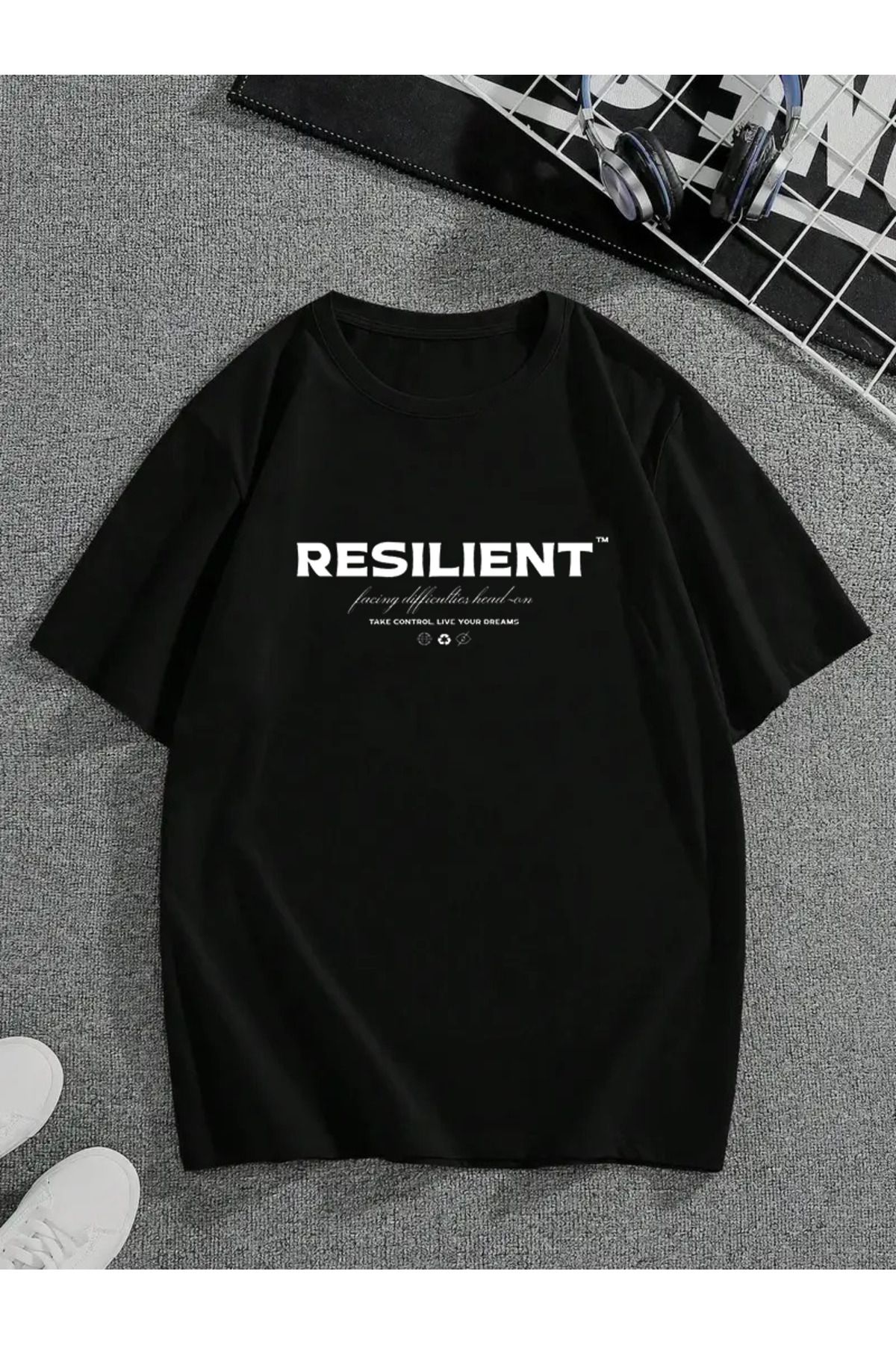 MODA Unisex Oversize Kalıp Resilient Baskılı T-Shirt