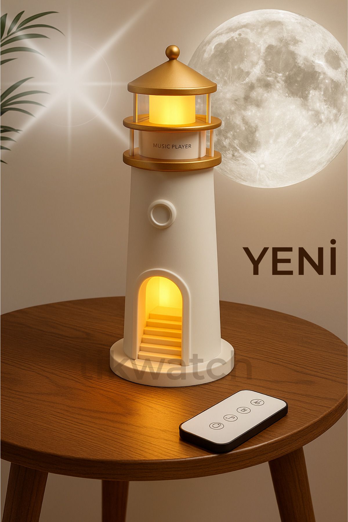TİKWATCH Deniz Feneri Gece Lambası Ay Işığı Yansıtma Doğum Günü Hediyesi Müzik Çalar Özellikli