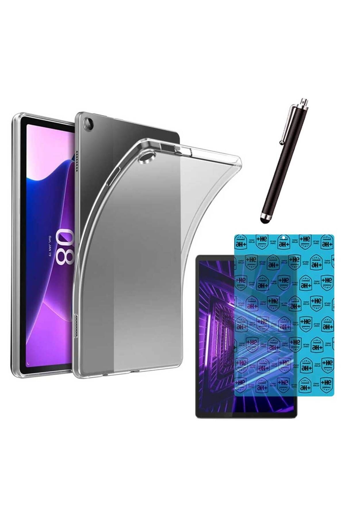 Smart Tech Samsung Galaxy Tab S6 Lite SM P610 Uyumlu Şeffaf Kılıf Cam Kalem Set