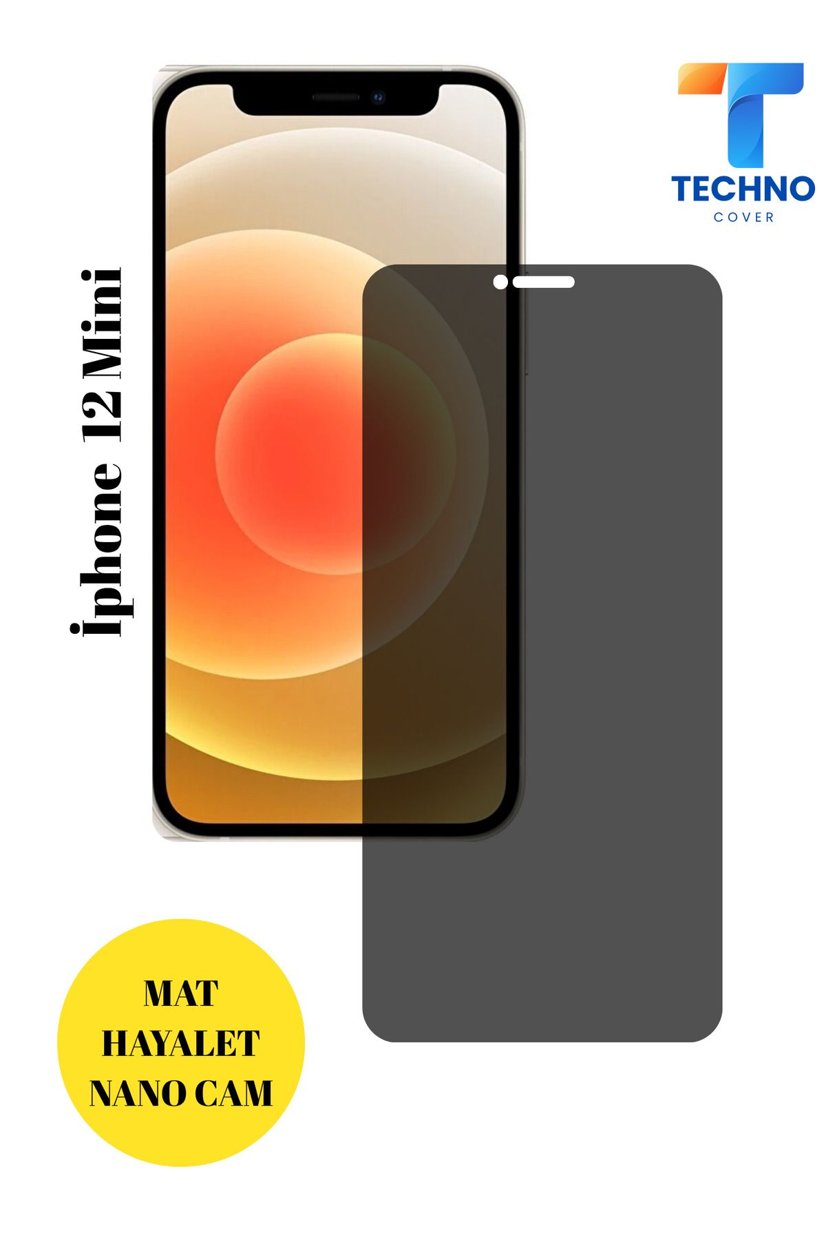 foxpower İphone 12 Mini Mat Hayalet Nano Cam Darbelere Karşı Dayanıklı Esnek Nano Ekran Koruyucu