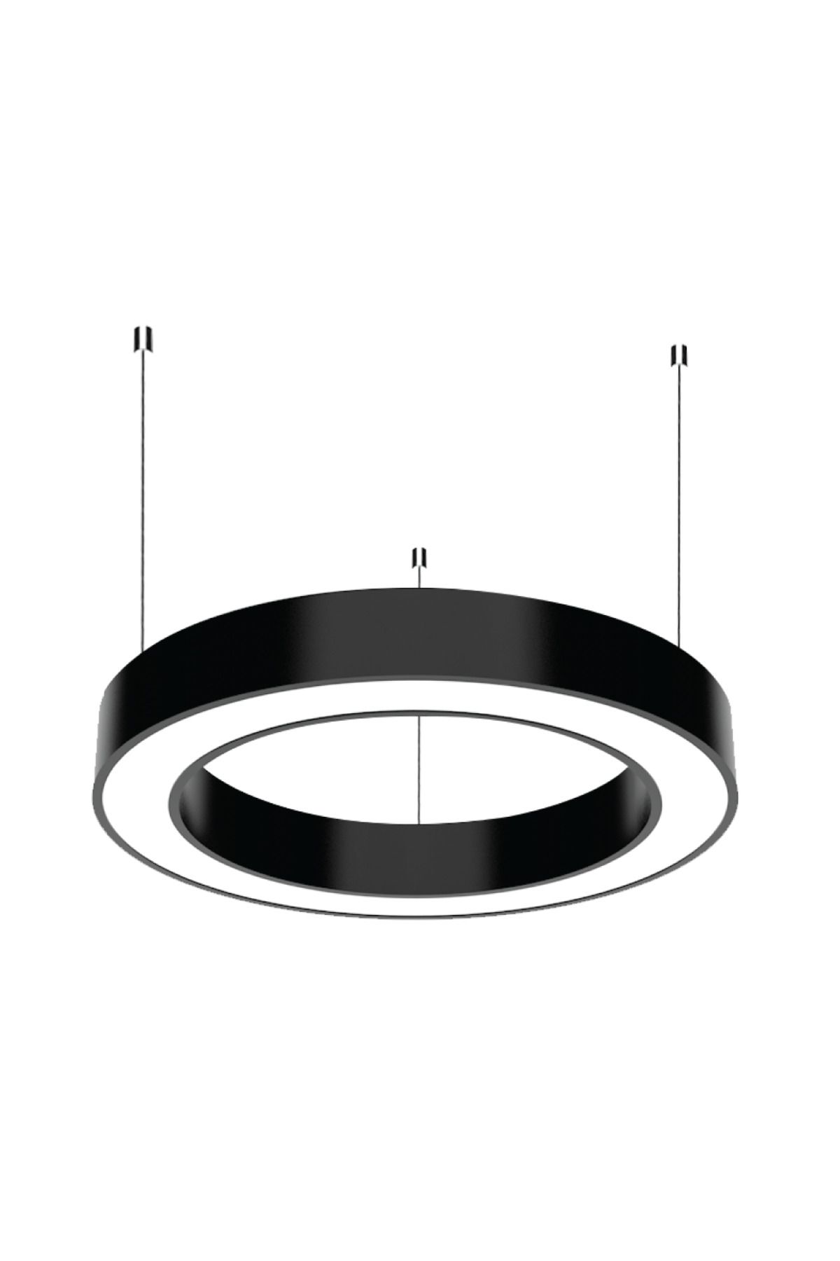 ELITELIGHTDİZAYN 60cm SİYAH kasa Sarkıt HALKA Modern LED Aydınlatma | 4000K | Salon, Mutfak, Ofis vb. İçin