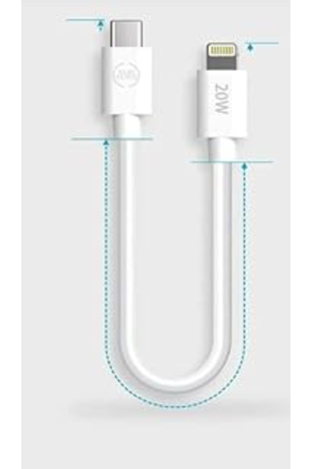 Pazarcan 20W Type C To Lightning Iphone Uyumlu Dönüştürücü Araç İçi Şarj Kablosu 25 Cm Kısa İphone 11 12 13