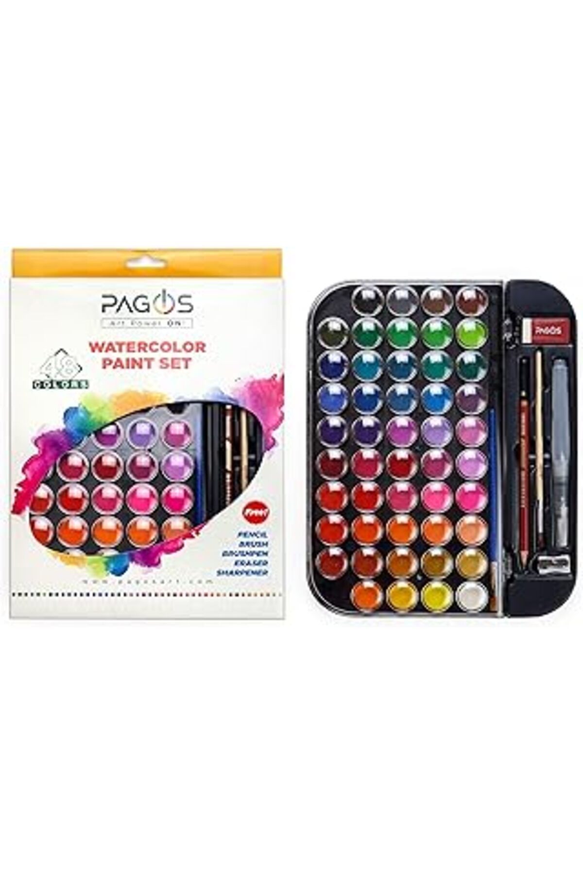 Mu Art Ahşap Pagos Suluboya Seti 48 Renk