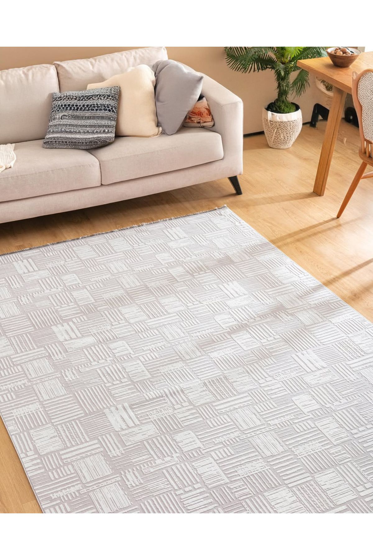 Trend Home LARA Kaymaz Taban Makinede Yıkanabilir Özel Desenli Salon Halı