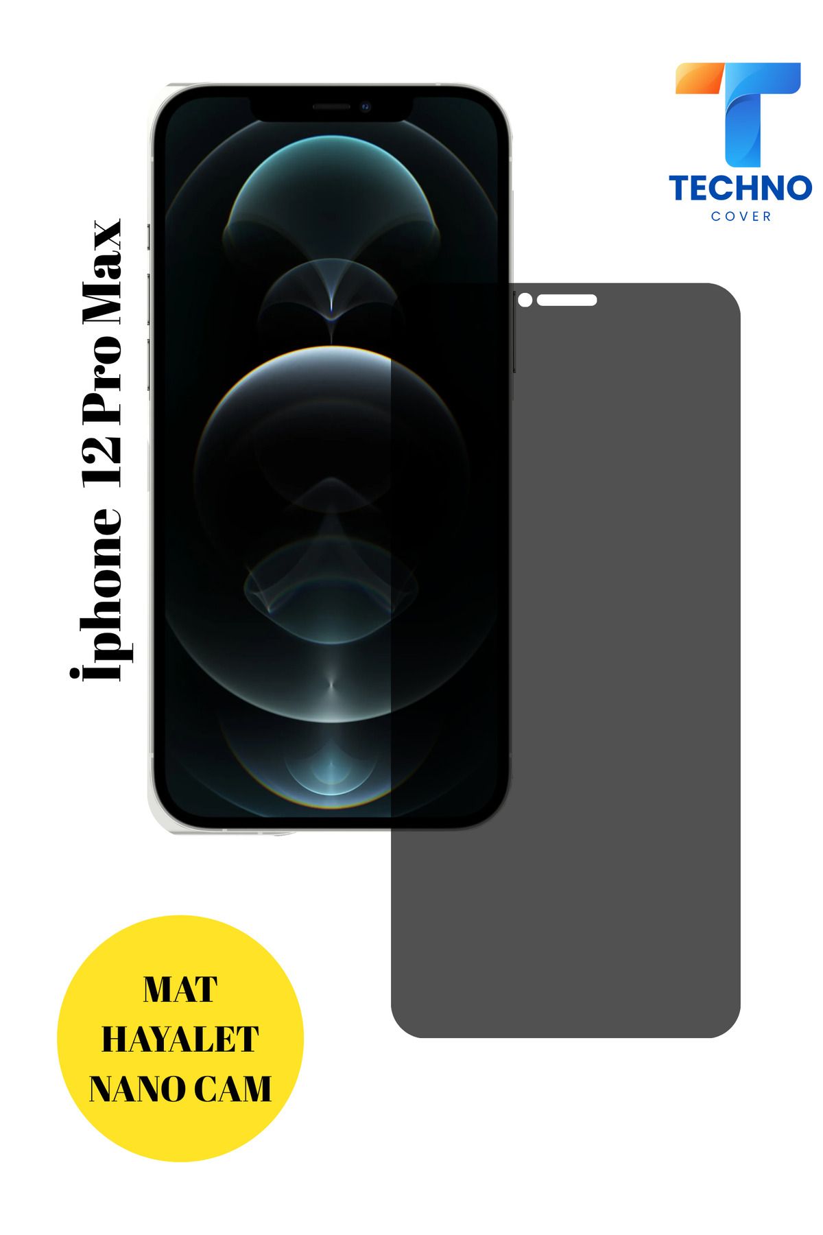 foxpower İphone 12 Pro Max Mat Hayalet Nano Cam Darbelere Karşı Dayanıklı Esnek Nano Ekran Koruyucu