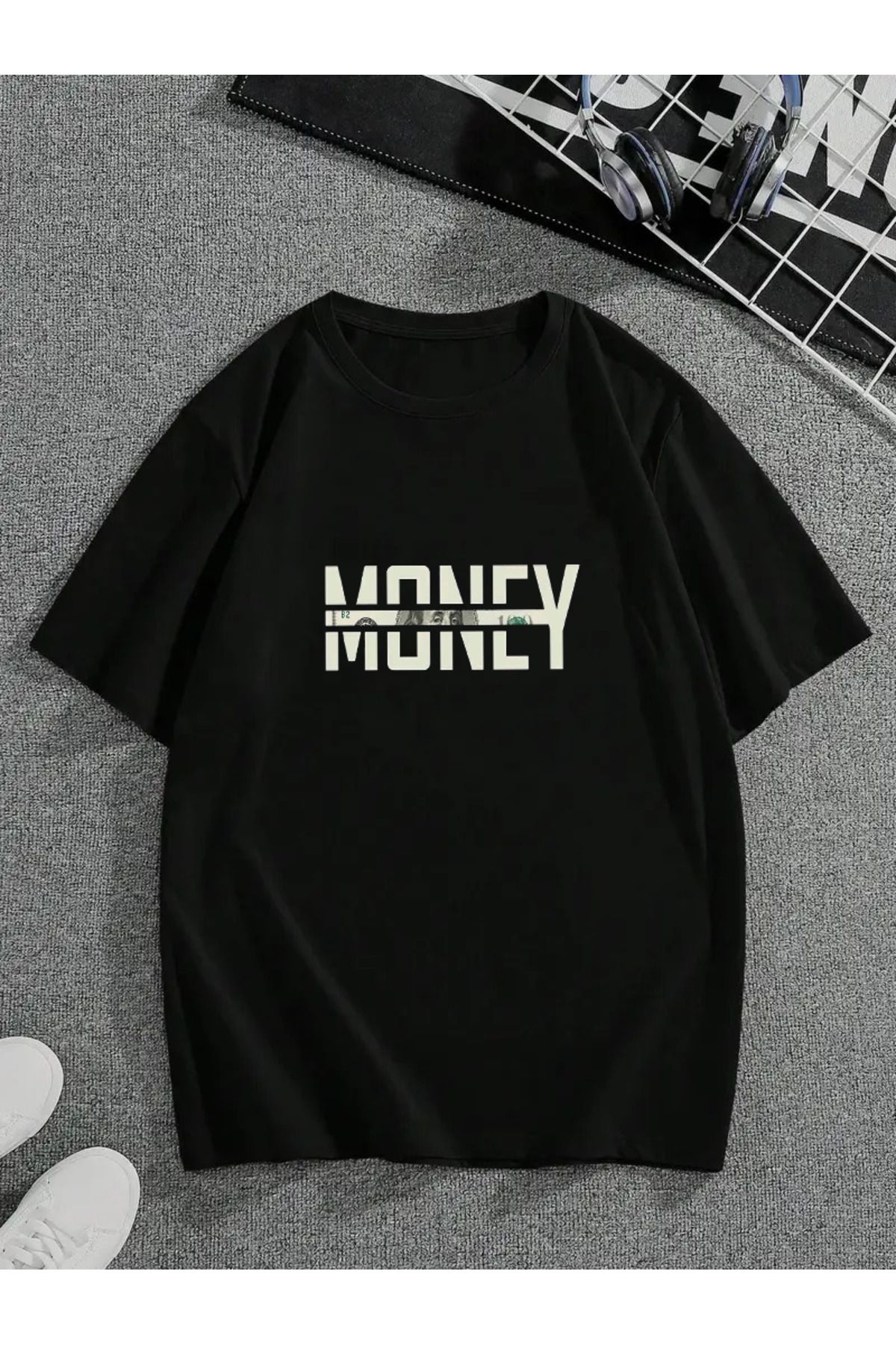 MODA Unisex Oversize Kalıp Money Baskılı T-Shirt