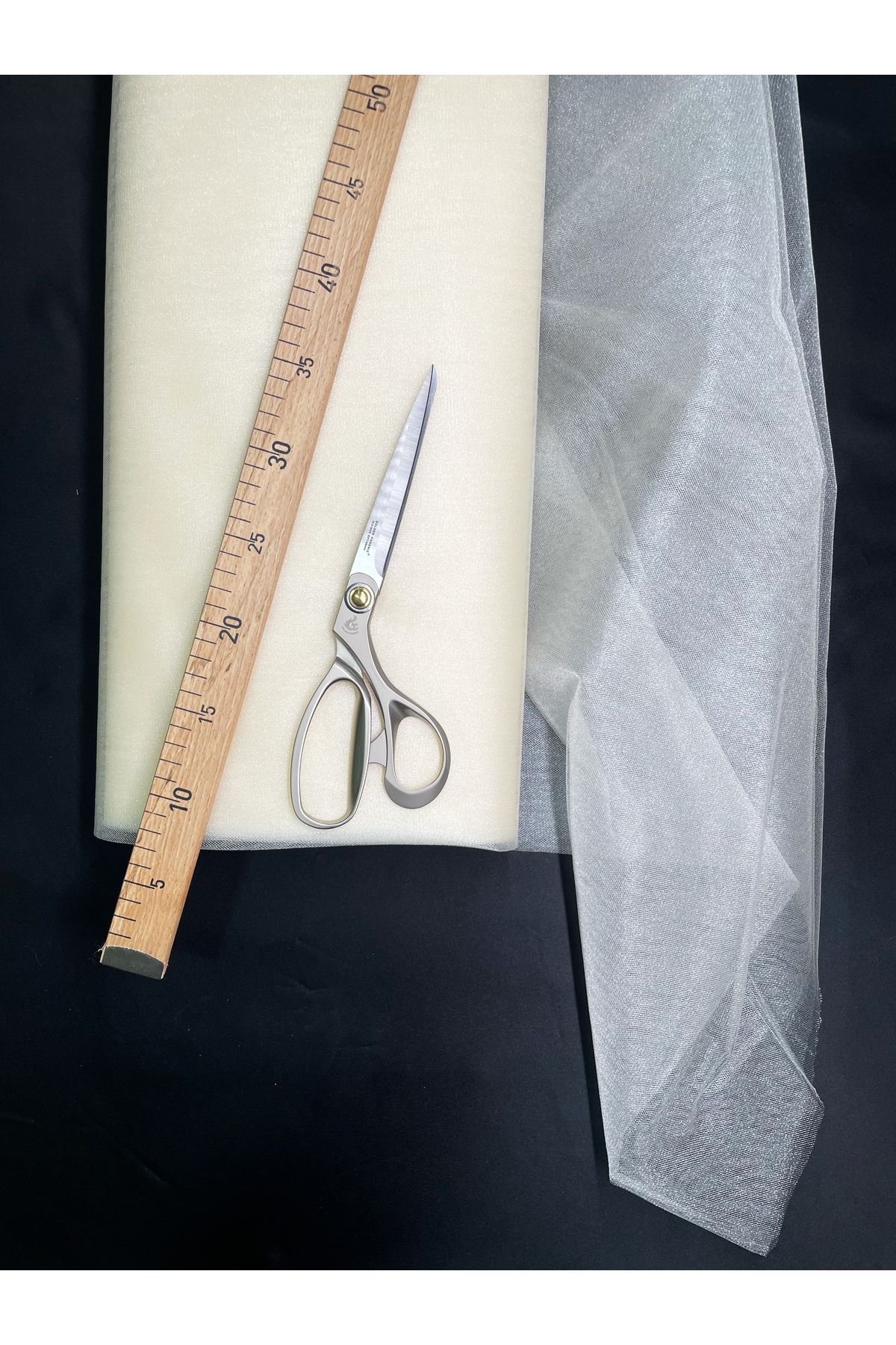 Hobi Stok Yüksek Kalite Kristal Tül, Araba Süsü, Bohça Süsü, Nişan Tülü, Kapı Süsü, Doğum Günü Tülü 100x300 cm