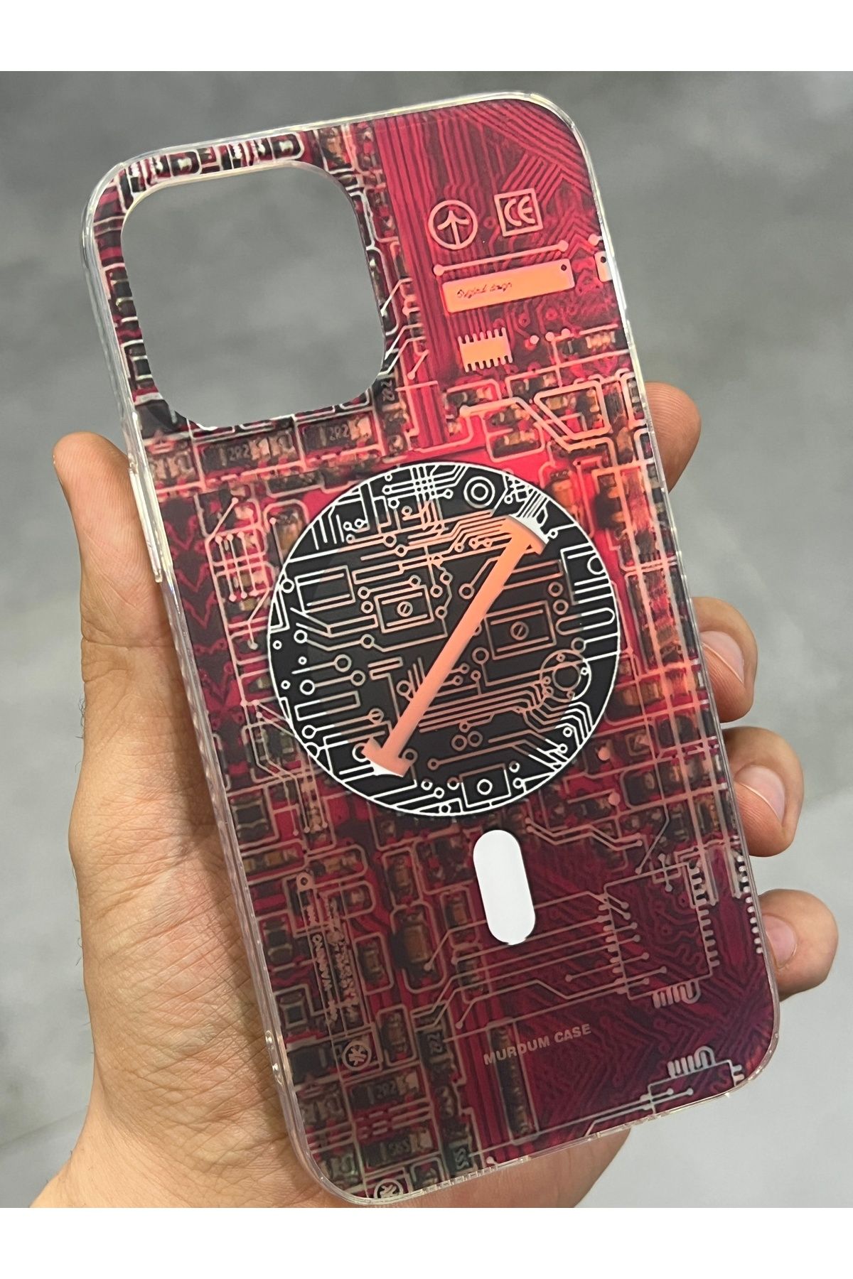 EDELFU iPhone 13 Pro Max için Hologram Magsafe Desenli Koruyucu Dayanıklı Mat Telefon Kılıfı