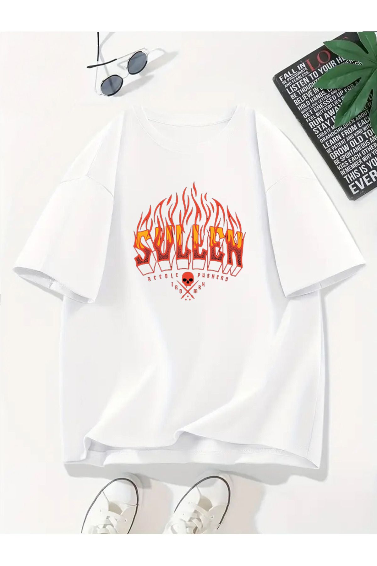 MODA Unisex Oversize Kalıp Sullen Baskılı T-Shirt