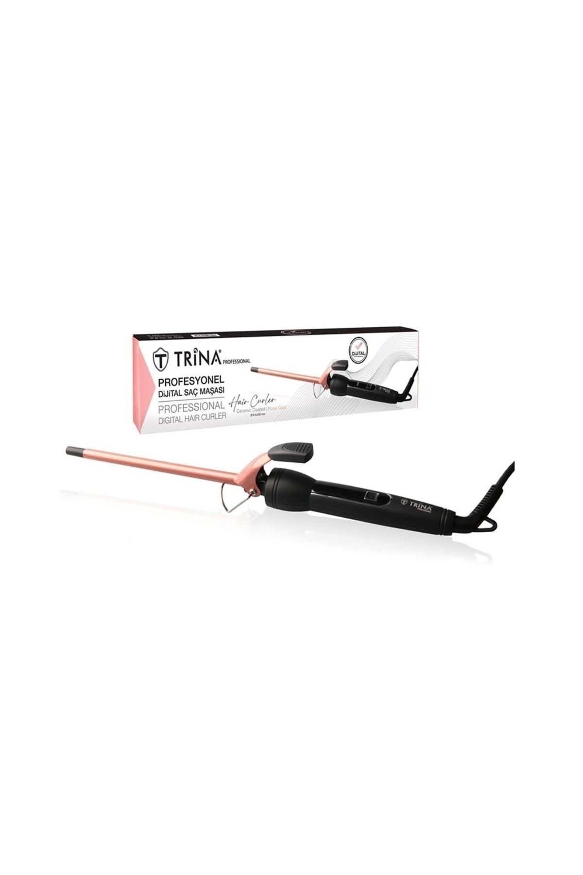 teknotrust Profesyonel Digital Hair Curler 9,5 Mm Rose Gold Saç Maşası Trnsacms0078