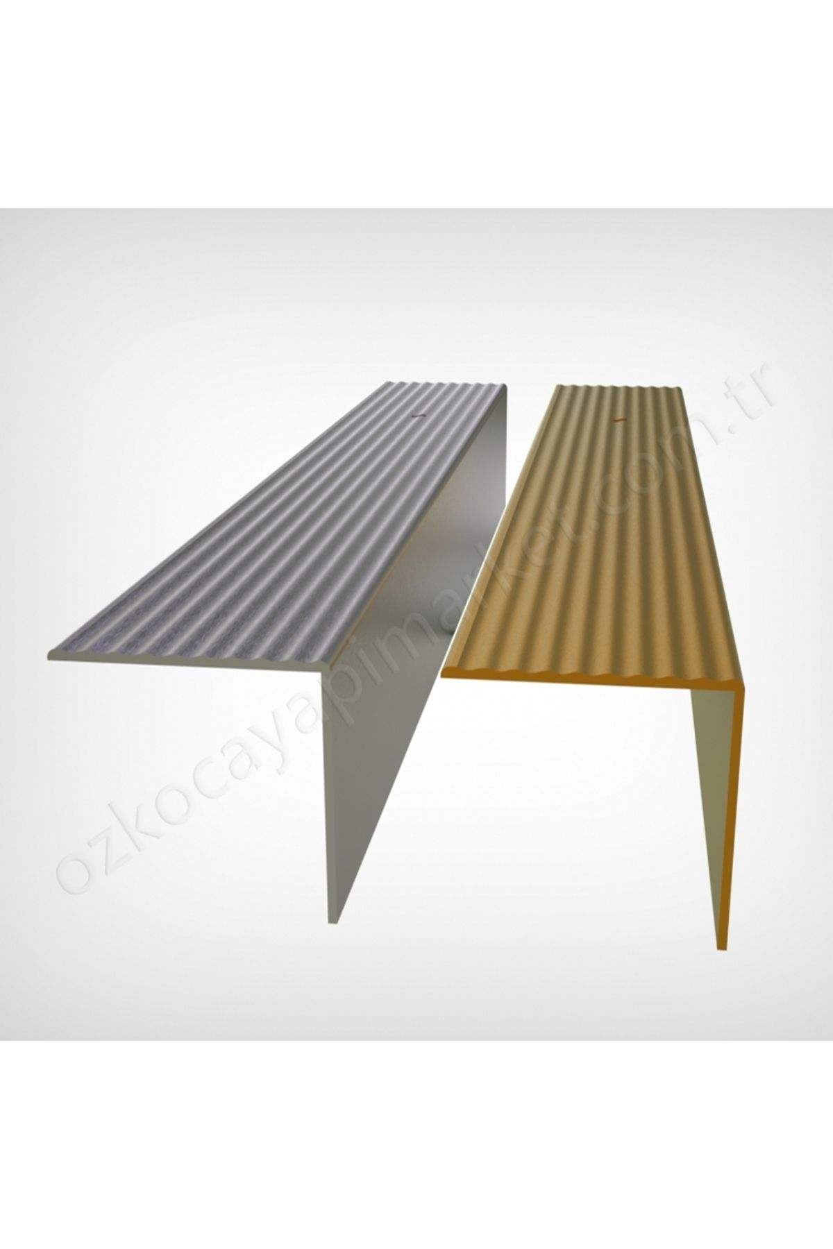 Emek Yapı L Model Metal Merdiven Basamak Profili Çıtası Köşebent Bitim Profil Altın Gold Rengi 4cm*2cm*2.7m