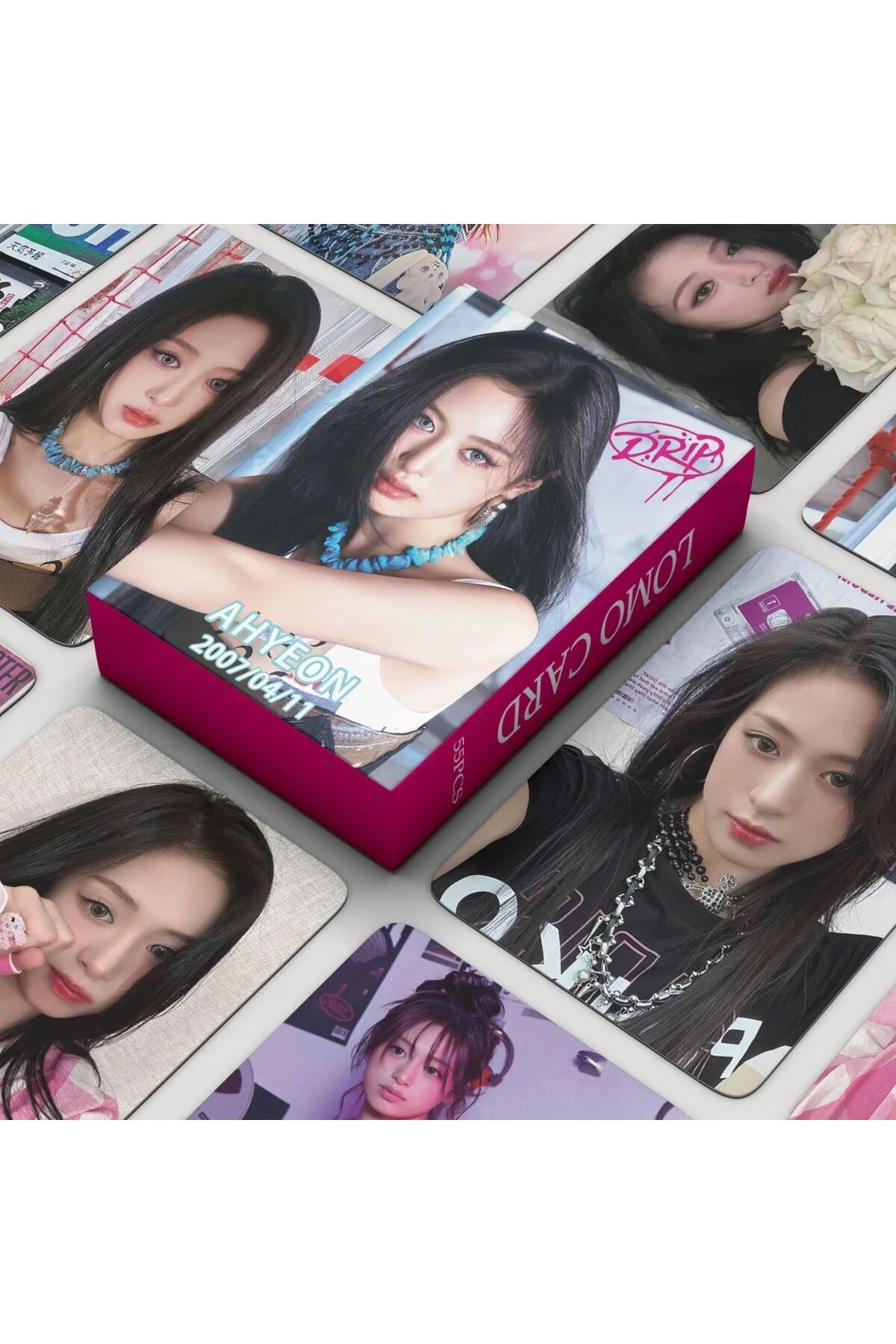 Kpop Dünyasi BABYMONSTER Ahyeon '' Drip '' Çift Yön Baskılı Lomo Card Seti