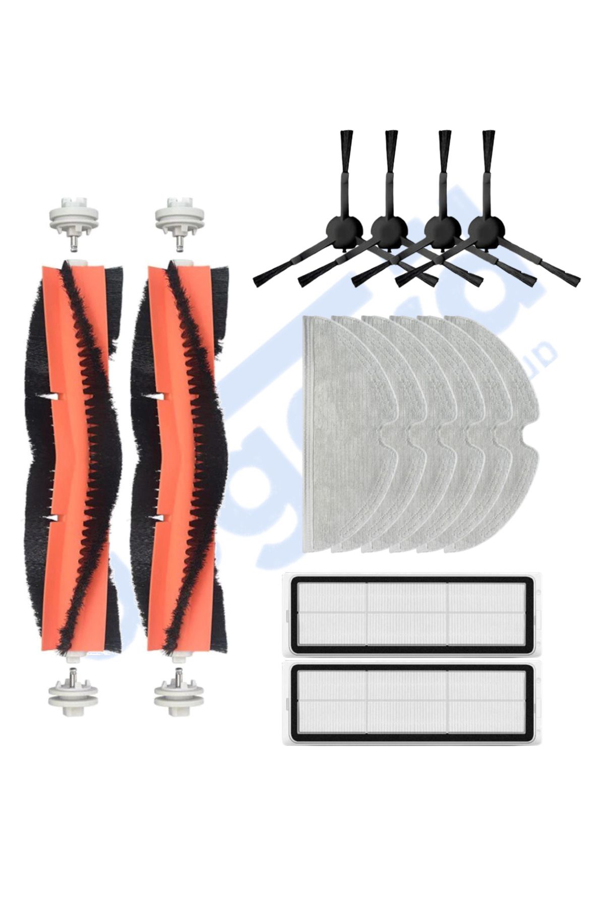 Asgard Grup Xiaomi 1C,2C,Mop 2 Uyumlu 2 Ana Fırça 4 Yan Fırça 2 Filtre 6 Mop