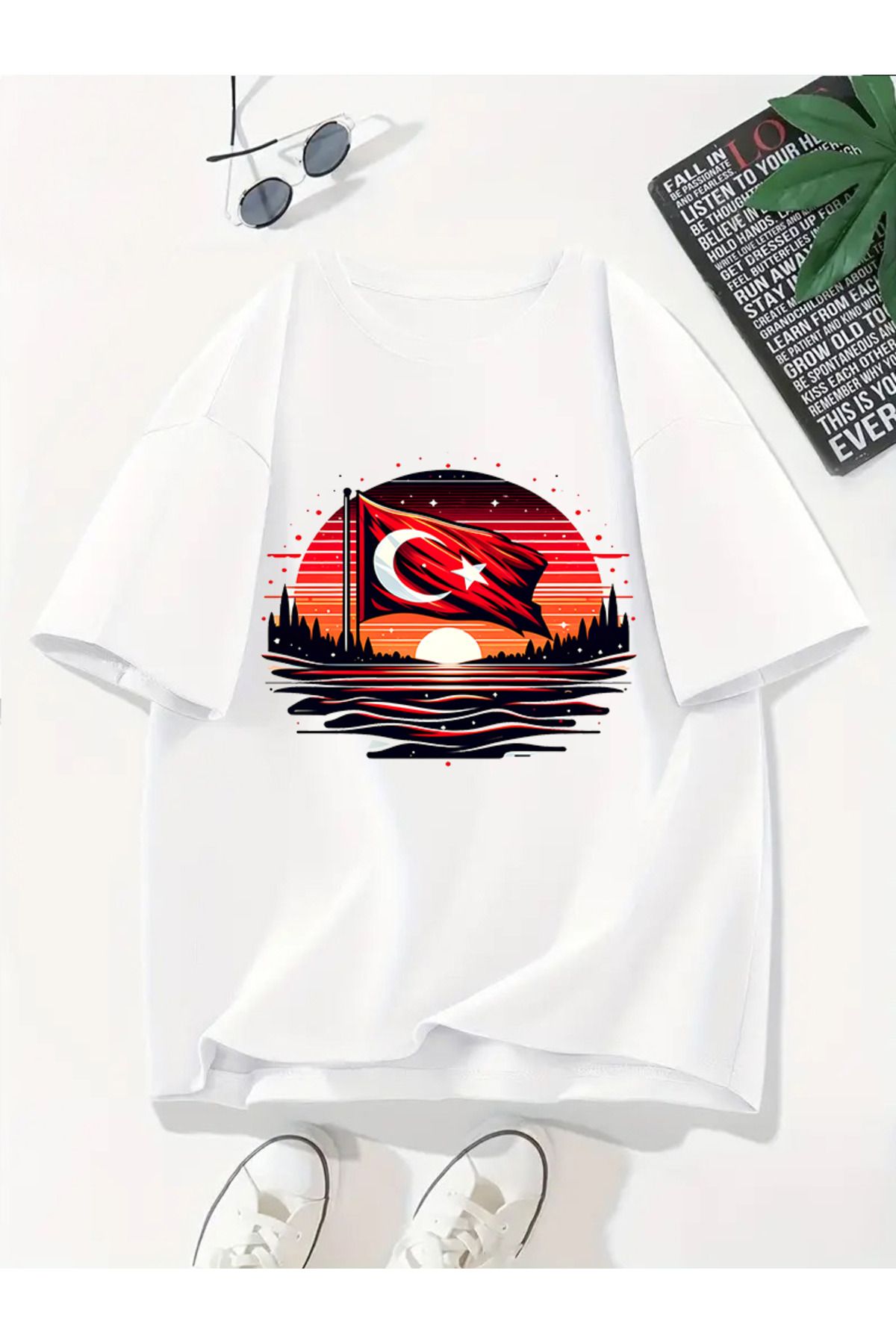MODA Unisex Oversize Kalıp Türkiye Baskılı T-Shirt