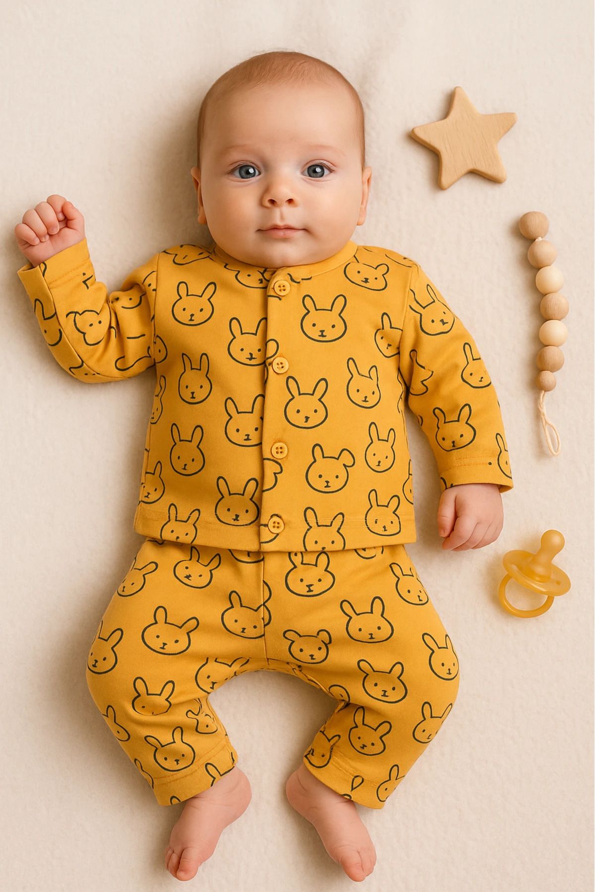 Çıldırıns Tavşanlar Baskılı 2’li Bebek Pijama Takım